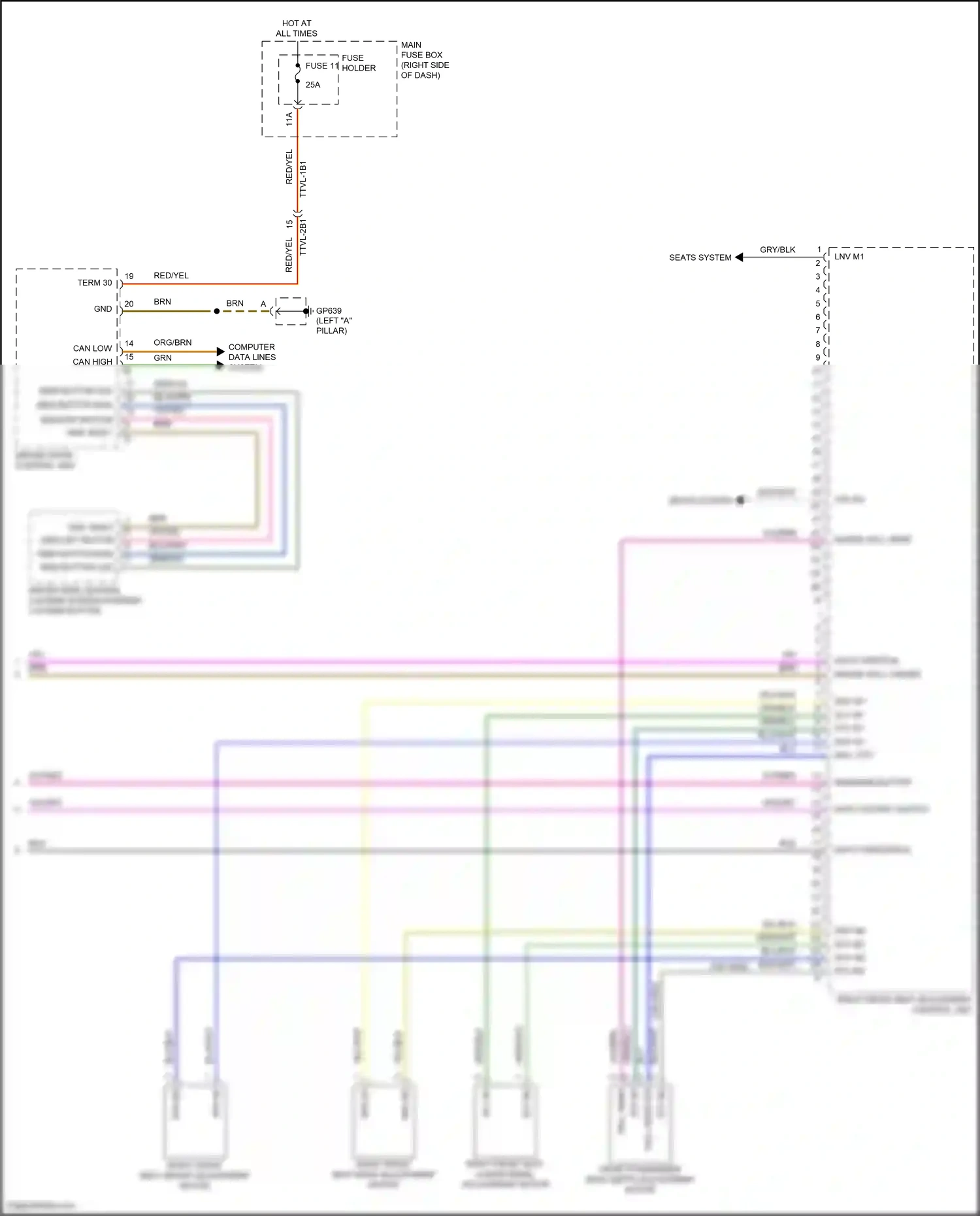 Wiring diagram driver side central locking system interior locking button for Porsche 911 GT3 992 (2020-2024) (4 of 6)