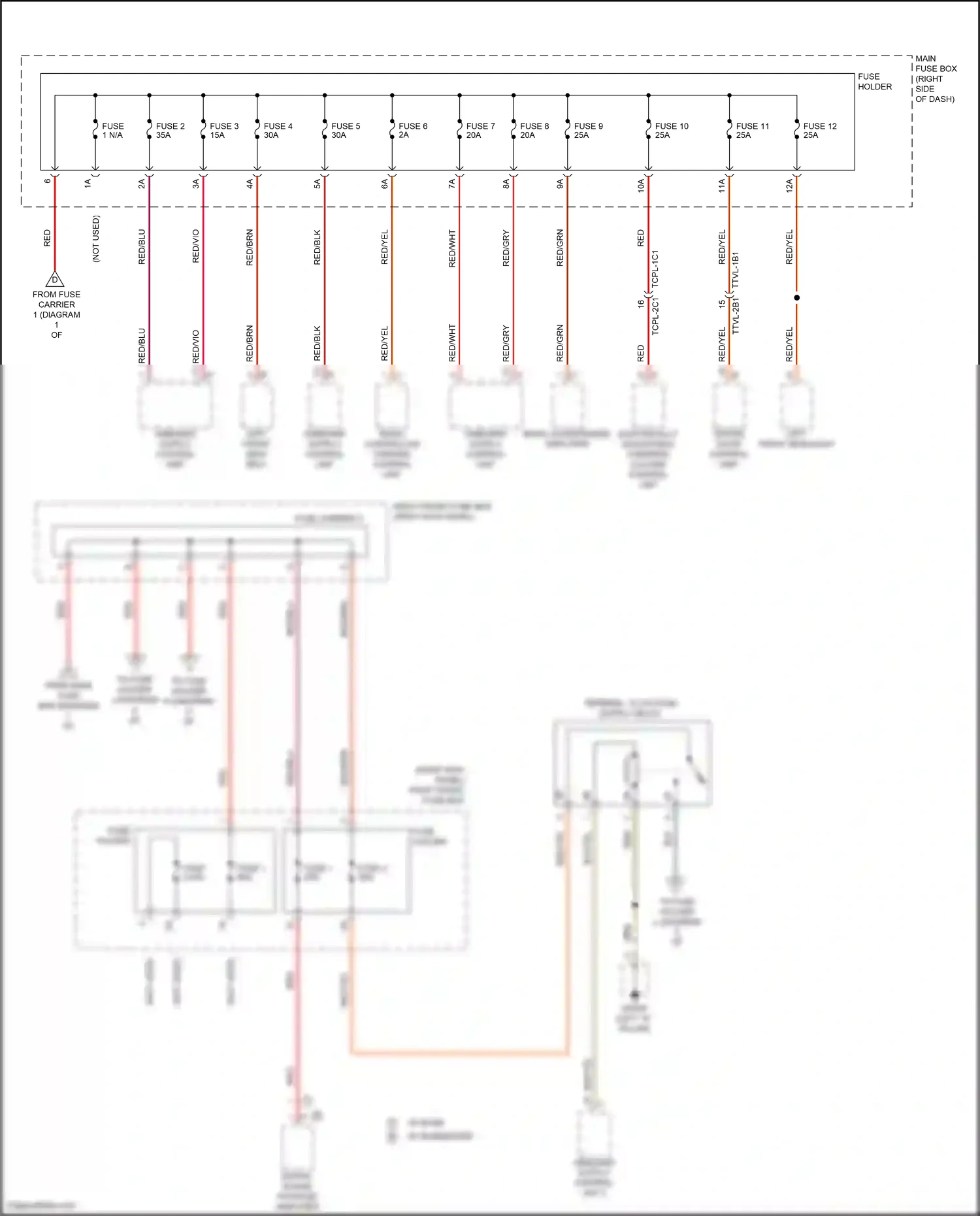 Wiring diagram electrically adjustable steering column control unit for Porsche 911 GT3 992 (2020-2024) (2 of 4)
