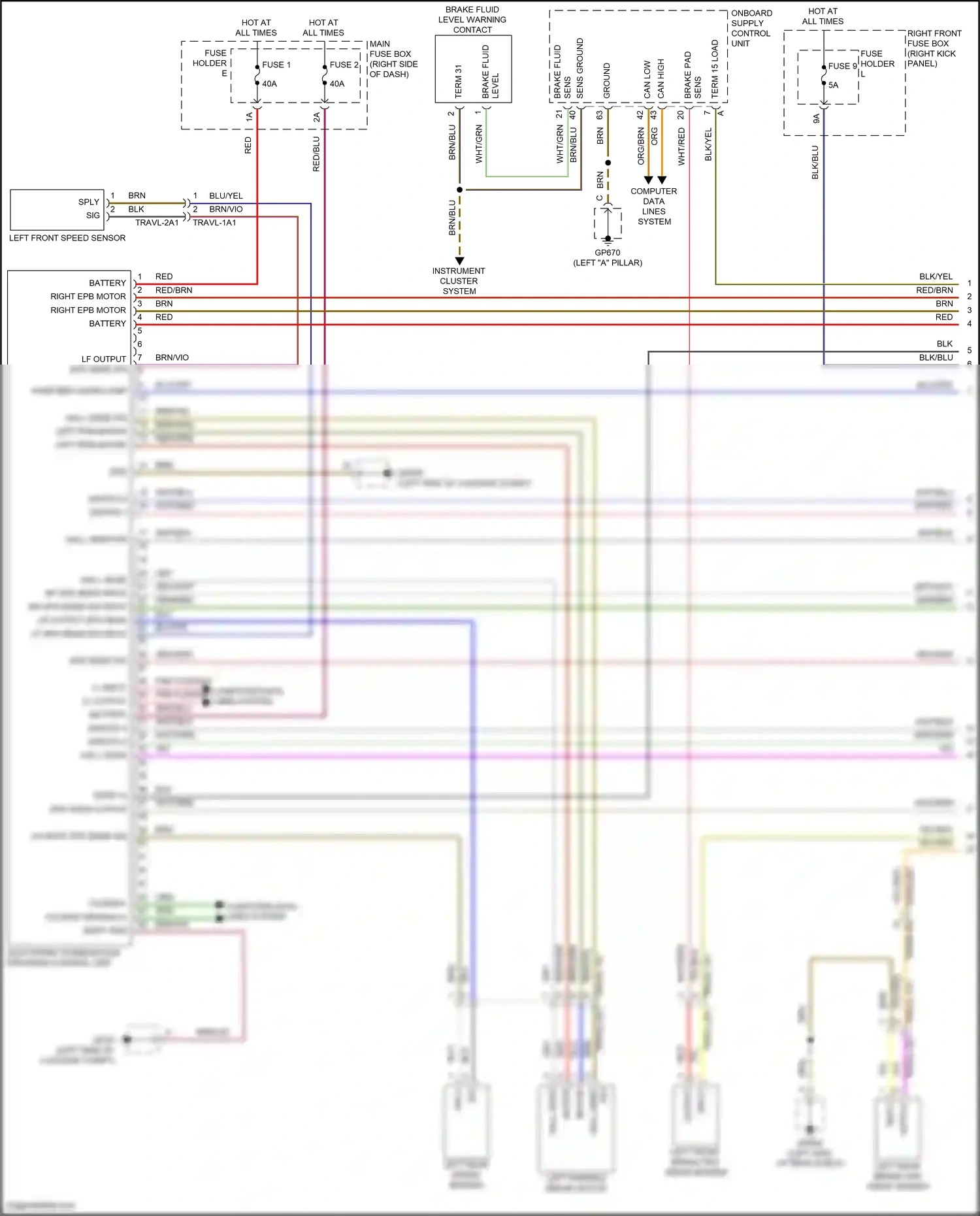 Wiring diagram electronic stabilization program control unit for Porsche 911 GT3 992 (2020-2024) (1 of 8)