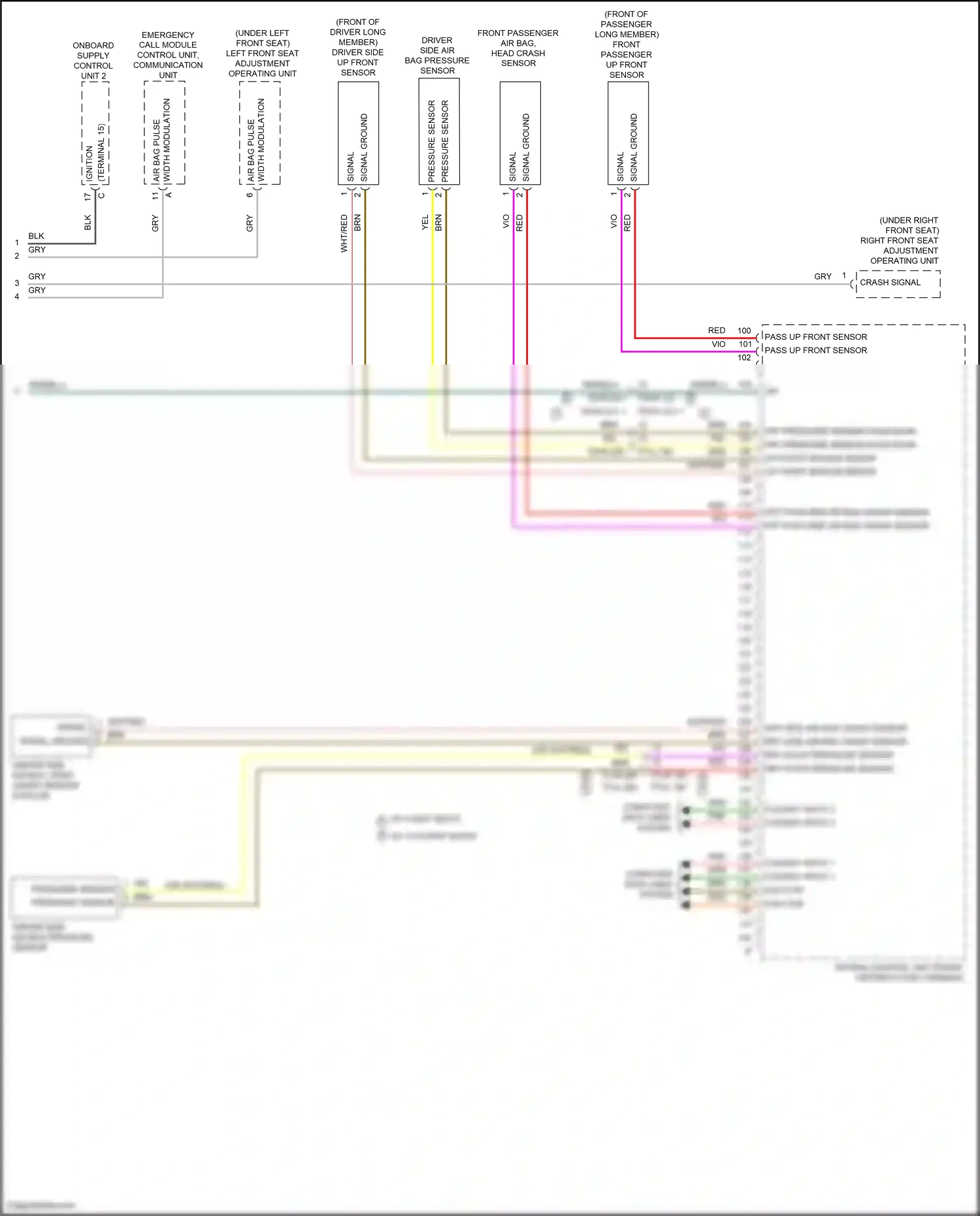 Wiring diagram emergency call module control unit, communication unit for Porsche 911 GT3 992 (2020-2024) (1 of 1)