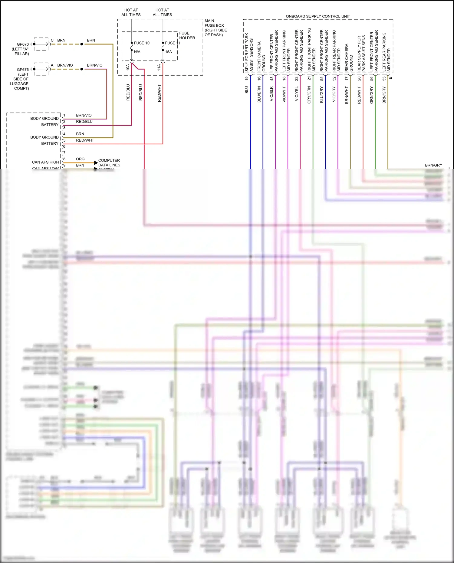 Wiring diagram flexray 2+ input for Porsche 911 GT3 992 (2020-2024) (2 of 3)