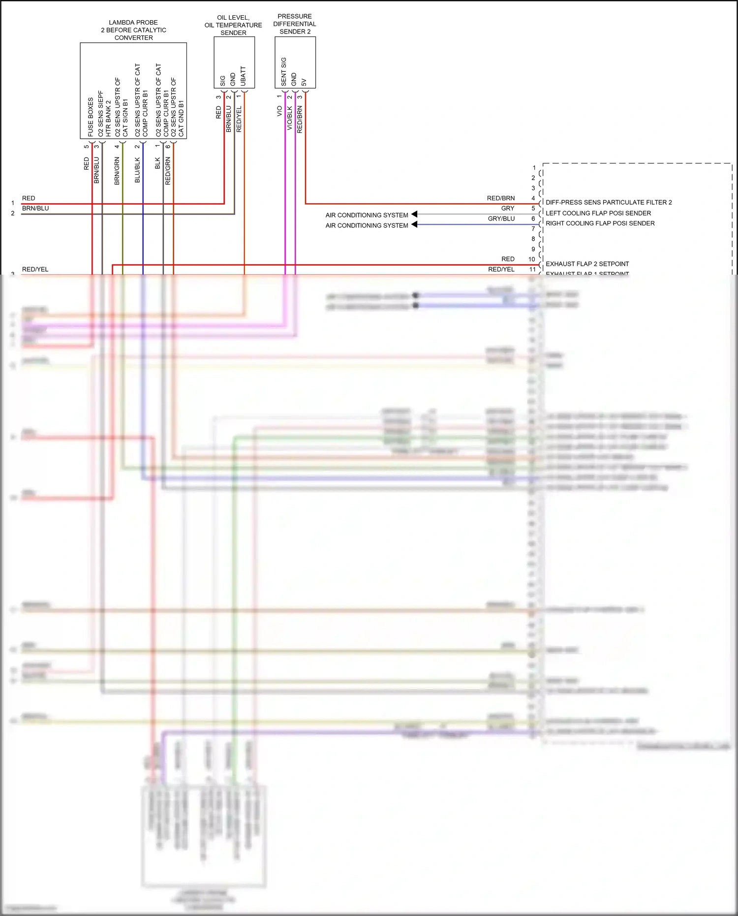 Wiring diagram lambda probe 2 before catalytic converter for Porsche 911 GT3 992 (2020-2024) (1 of 1)