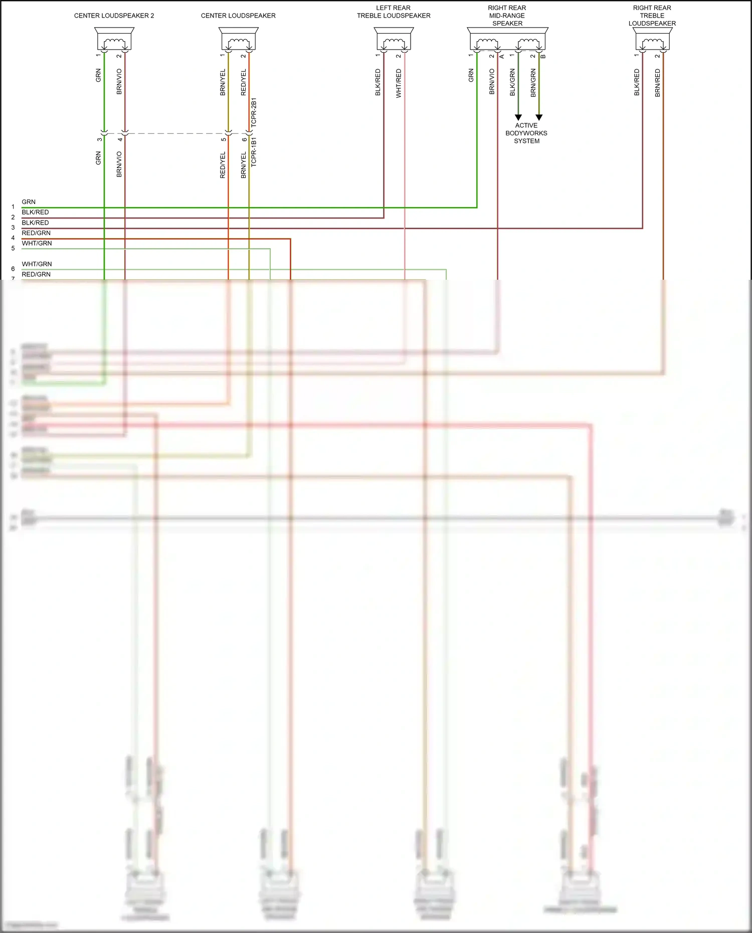 Wiring diagram left front mid-range speaker for Porsche 911 GT3 992 (2020-2024) (2 of 4)