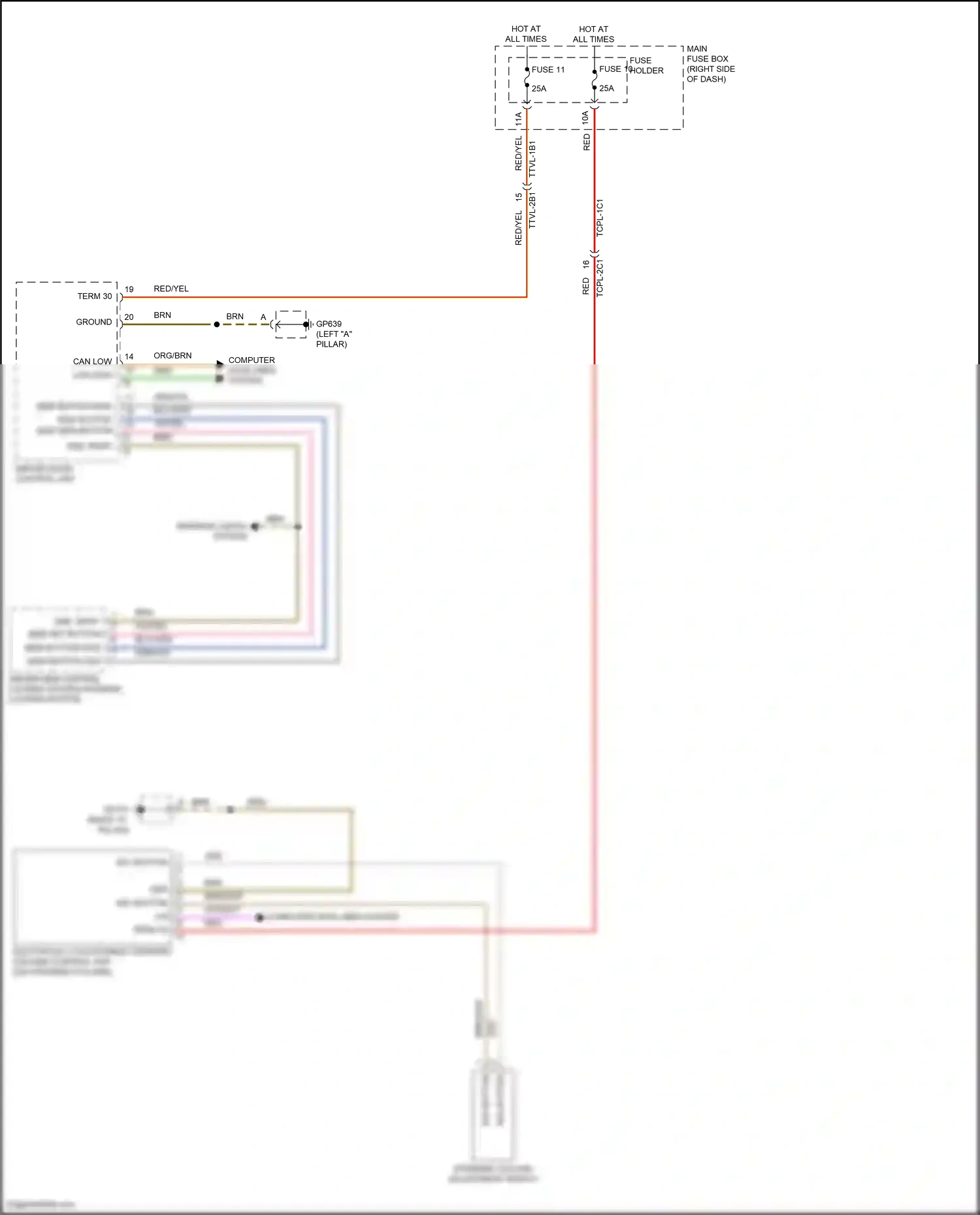 Wiring diagram mem button mod mem button for Porsche 911 GT3 992 (2020-2024) (1 of 1)