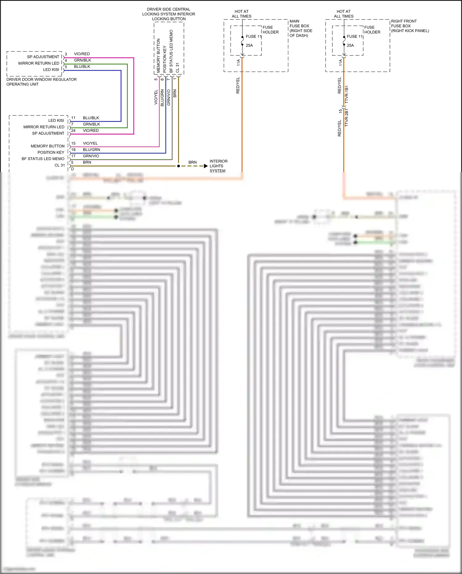 Wiring diagram memory button for Porsche 911 GT3 992 (2020-2024) (3 of 5)