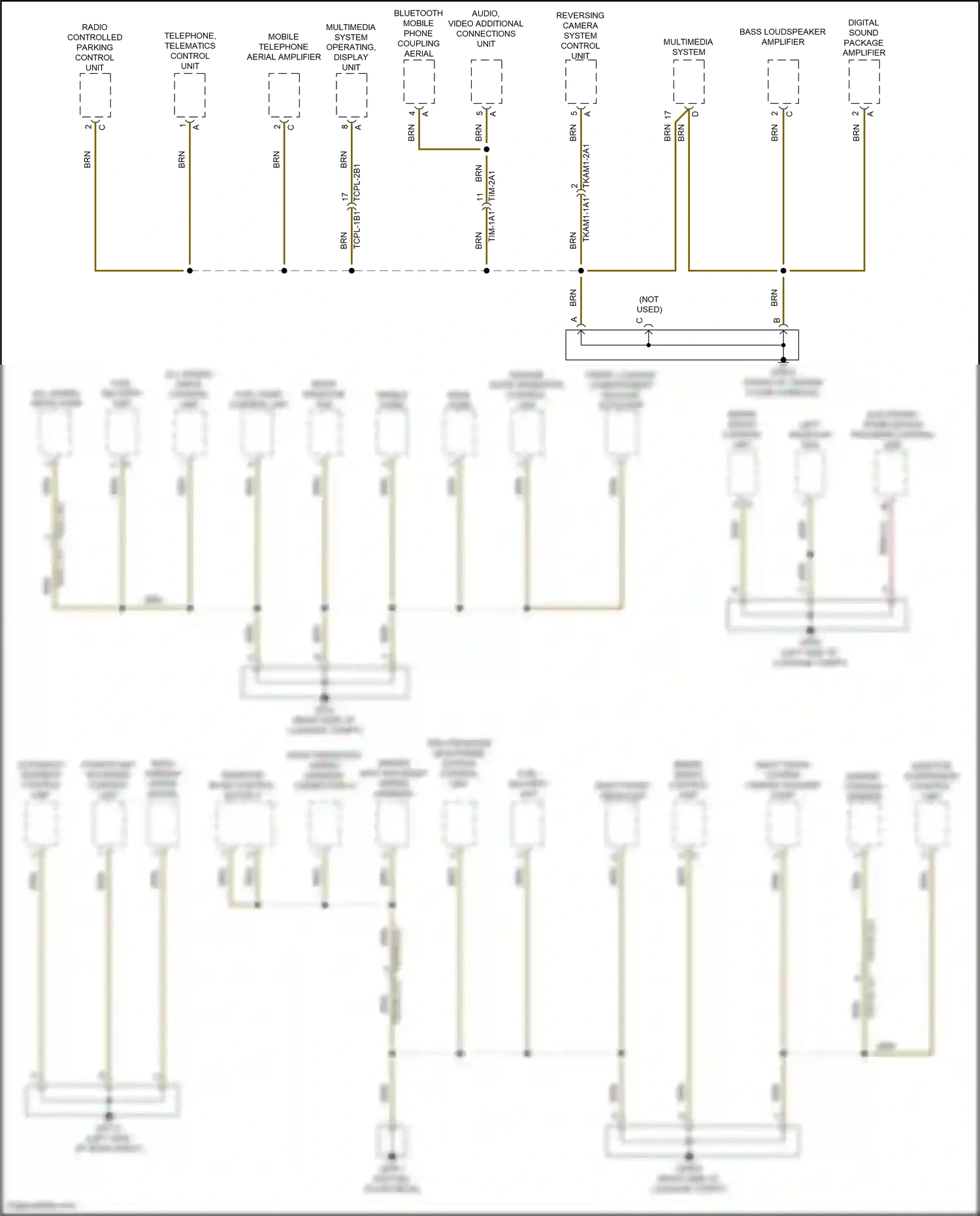 Wiring diagram reversing camera system control unit for Porsche 911 GT3 992 (2020-2024) (2 of 4)