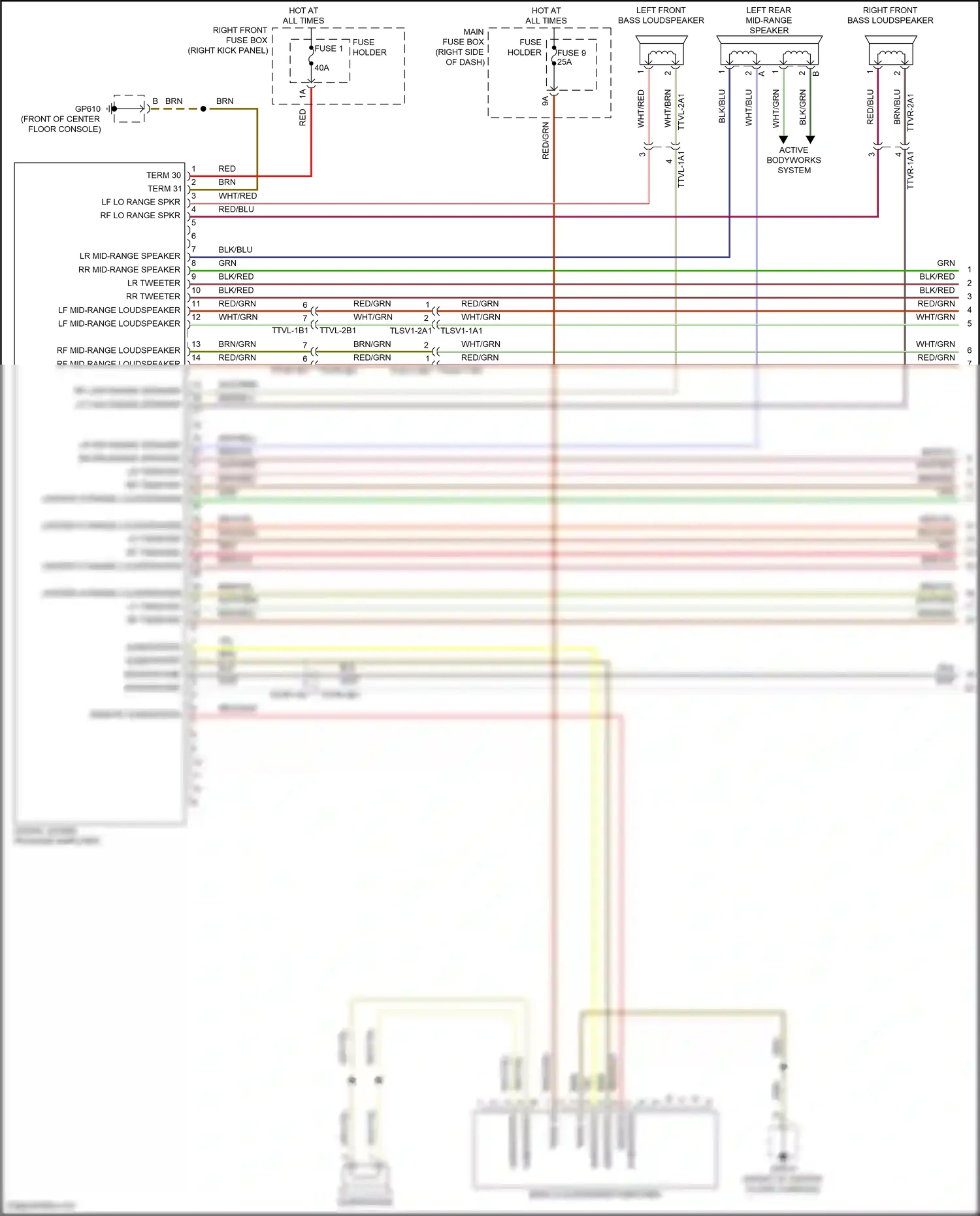 Wiring diagram rf low range speaker - for Porsche 911 GT3 992 (2020-2024) (2 of 4)