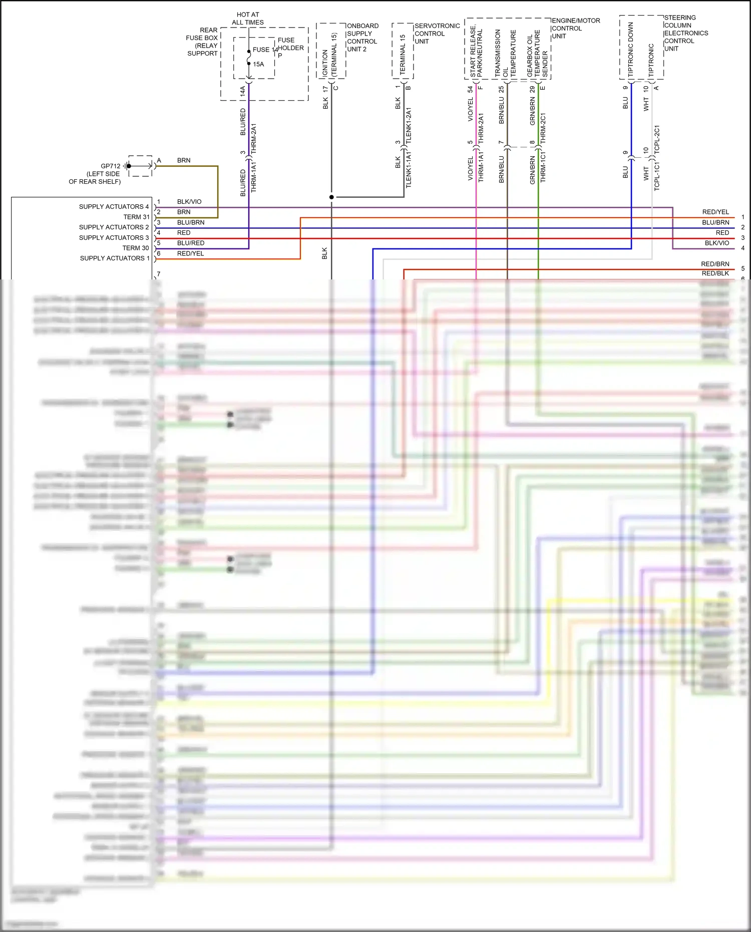 Wiring diagram steering column electronics control unit for Porsche 911 GT3 992 (2020-2024) (1 of 11)