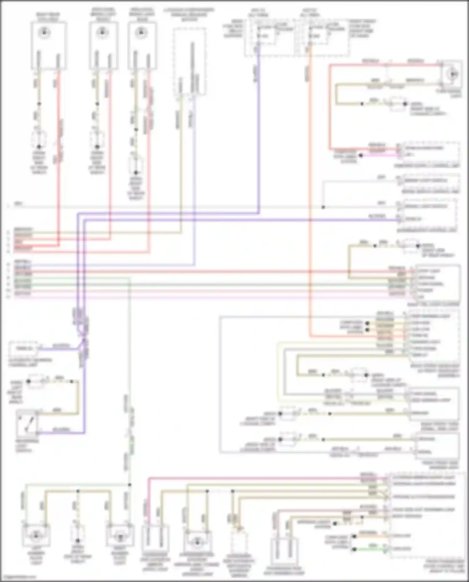 Wiring diagram right number plate light for Porsche 911 Turbo 992 (2018-2024) (1 of 2)