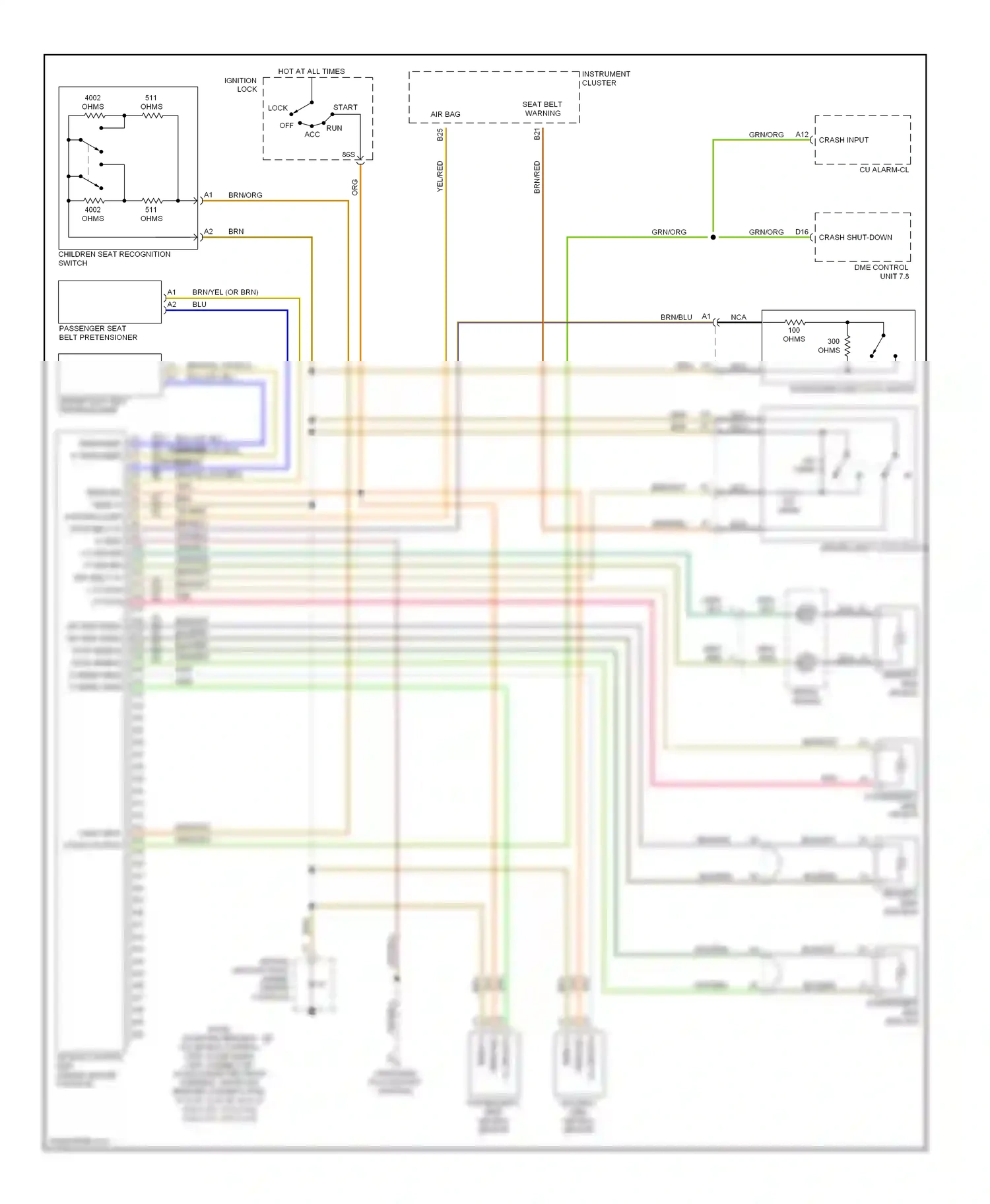 Porsche Boxster 986 facelift (2002-2004) diagnosis plug socket (partial) wiring diagram  (1 of 1)