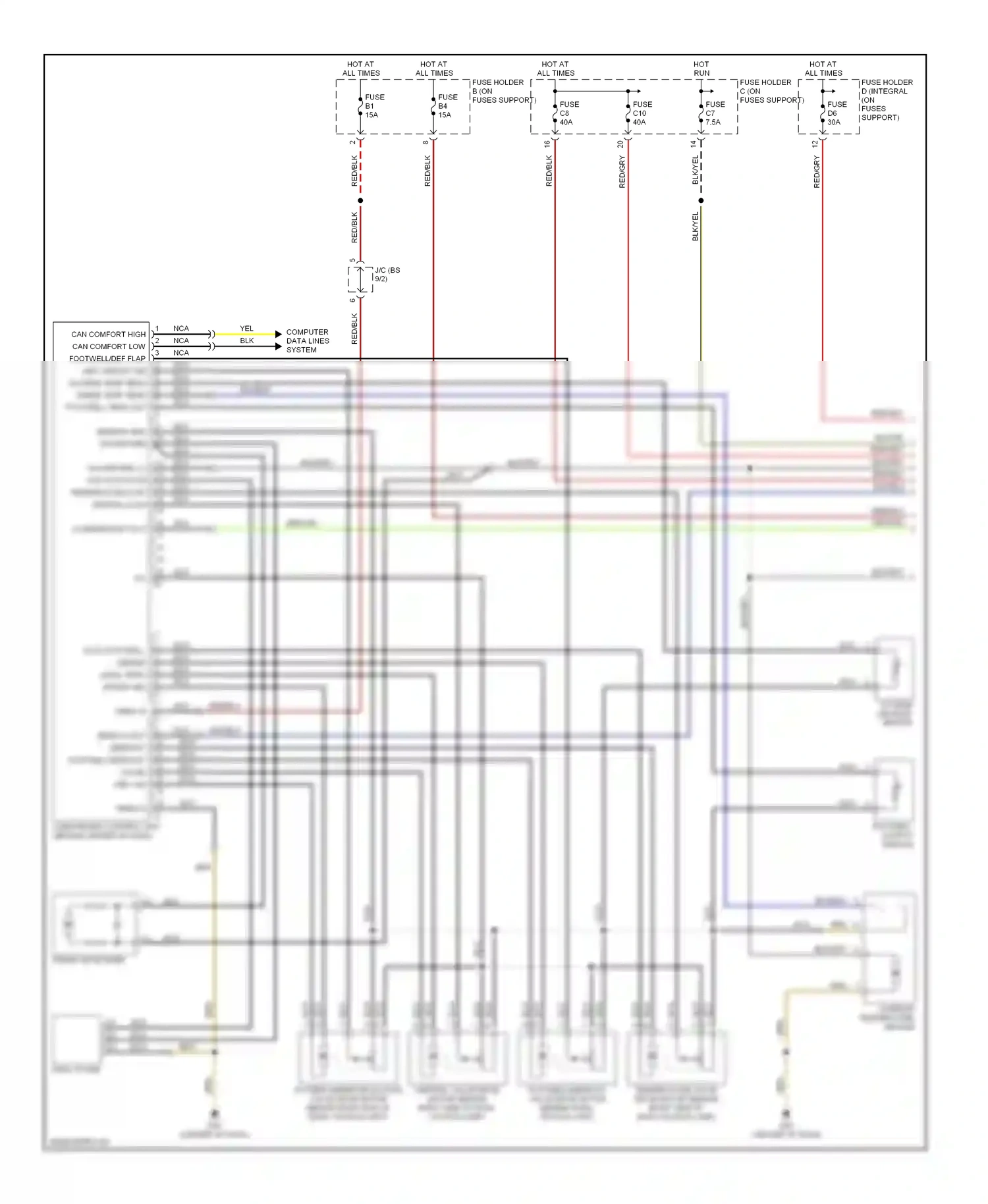 Porsche Boxster 986 facelift (2002-2004) interior temperature sensor wiring diagram  (1 of 1)