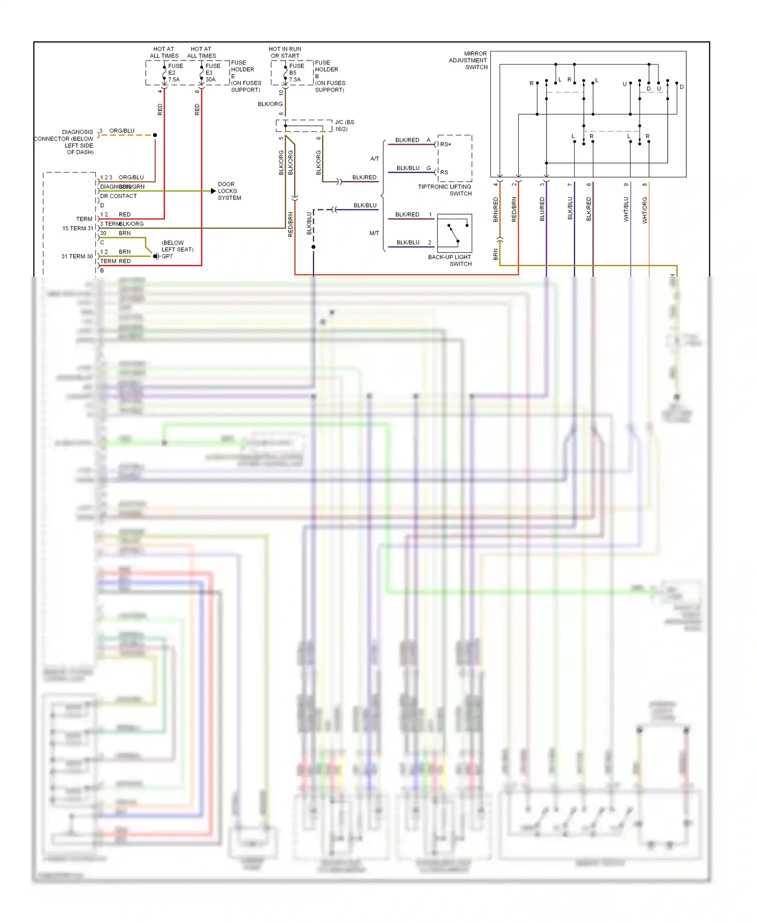 Porsche Boxster 986 facelift (2002-2004) key code in wiring diagram  (1 of 6)