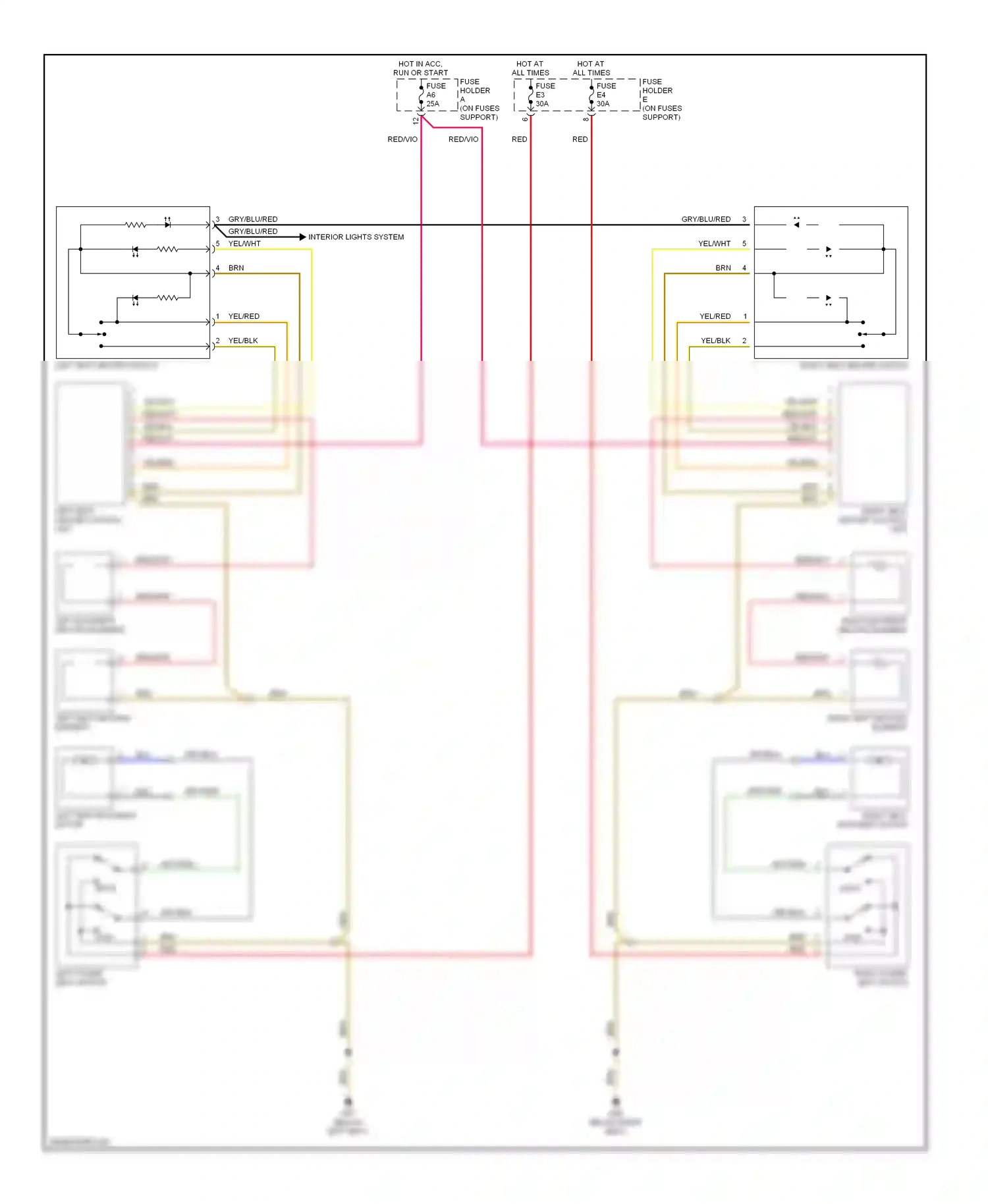 Porsche Boxster 986 facelift (2002-2004) left backrest heating element wiring diagram  (1 of 1)