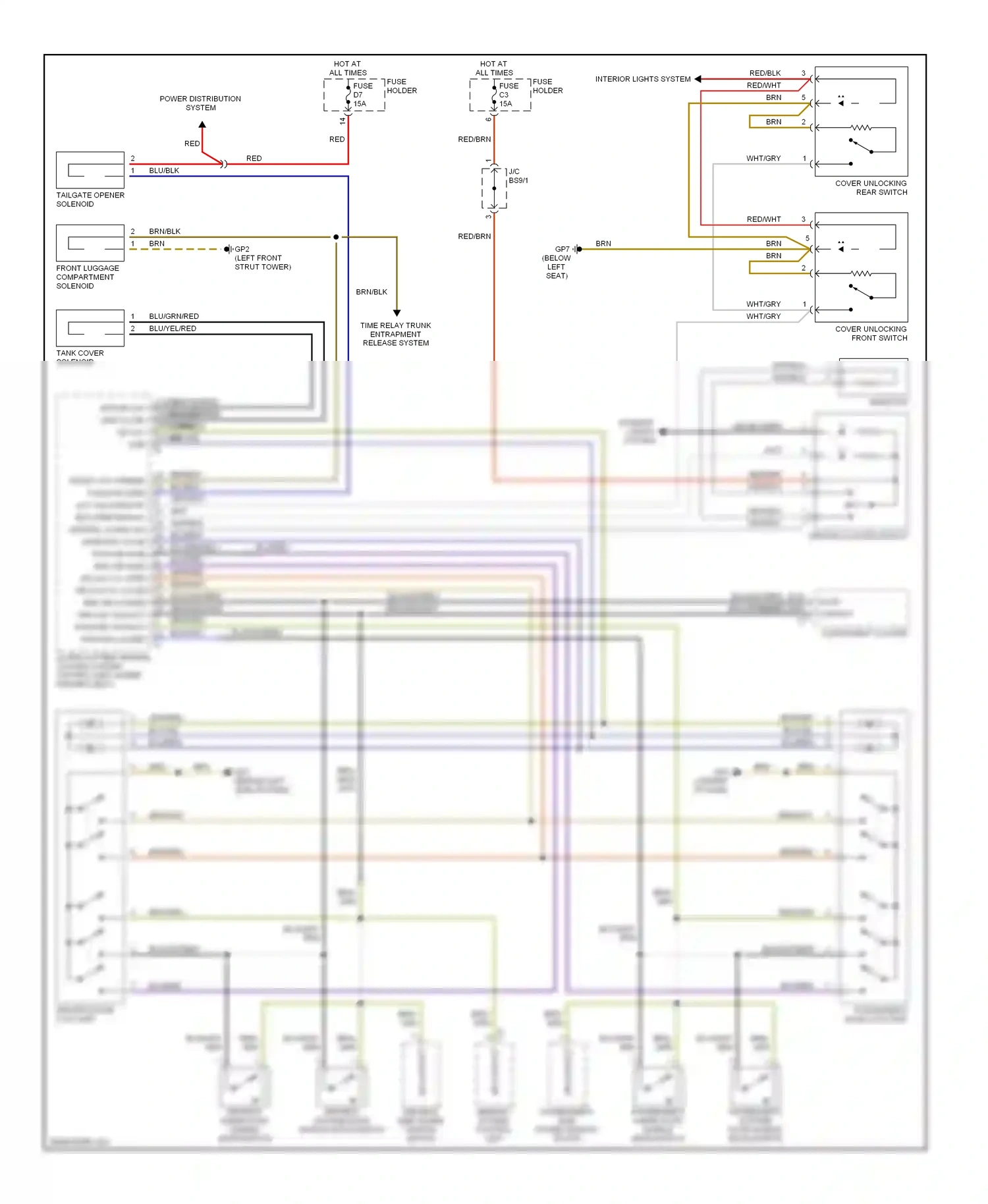 Porsche Boxster 986 facelift (2002-2004) memory system control unit wiring diagram  (6 of 6)