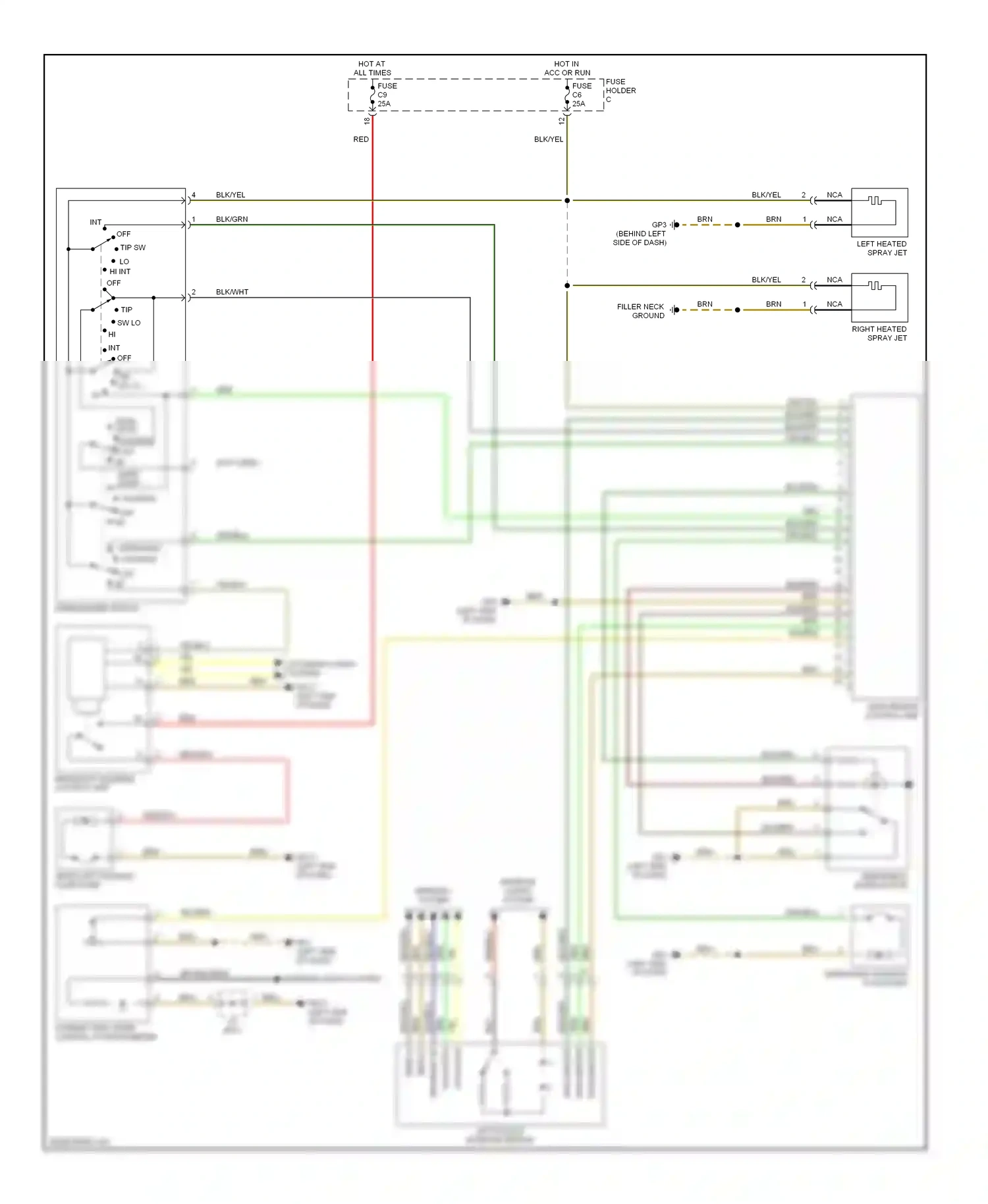 Porsche Boxster 986 facelift (2002-2004) rain sensor control unit wiring diagram  (1 of 1)