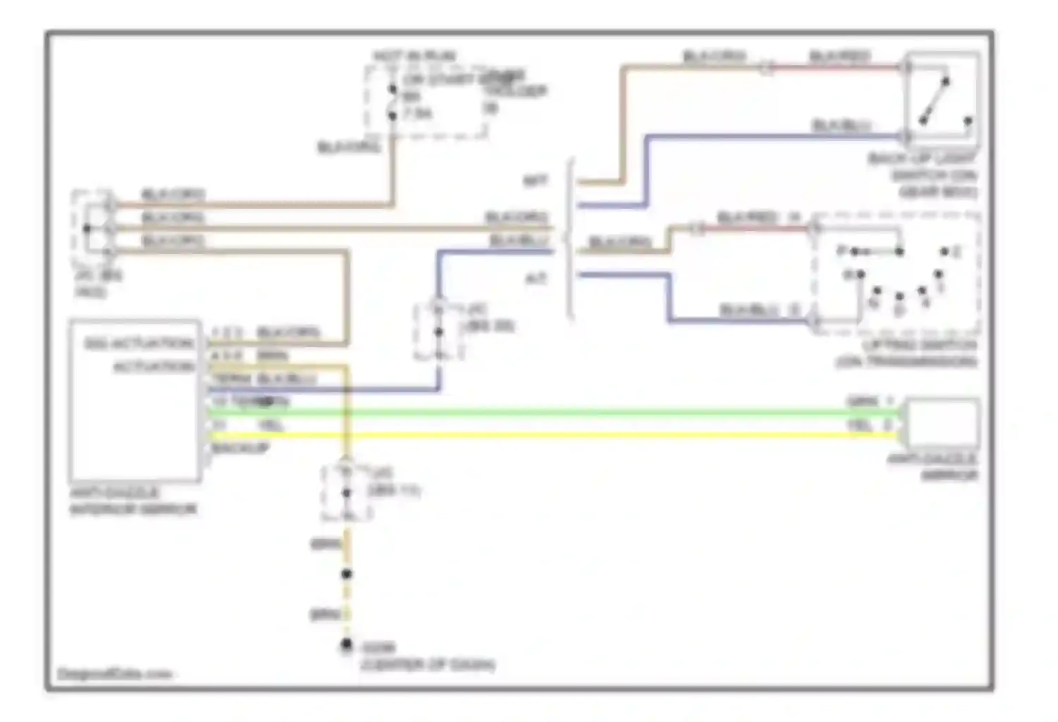 Wiring diagram hot in run or start fuse for Porsche Boxster 986 (1996-2002) (1 of 2)