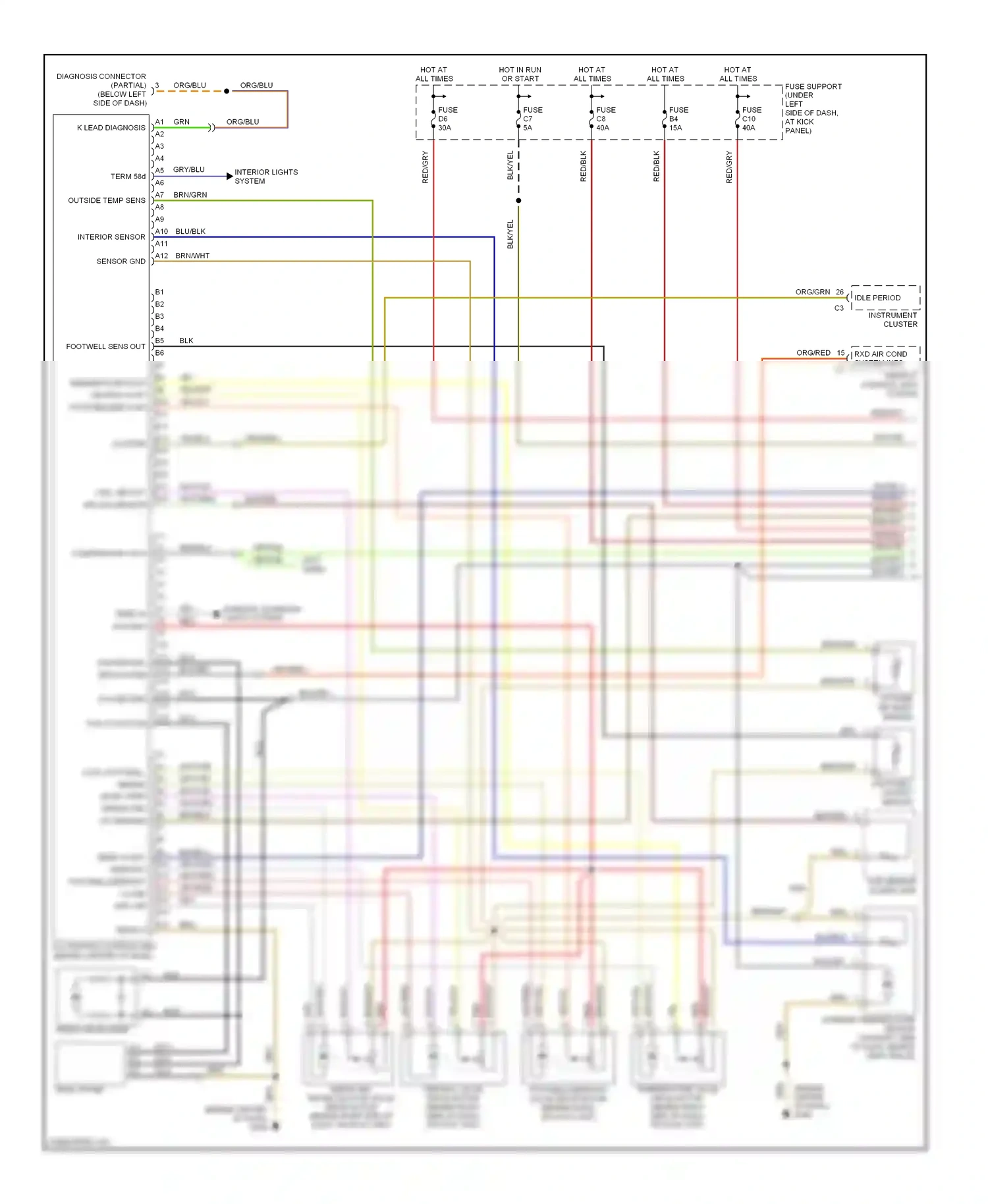 Porsche Boxster 986 (1996-2002) interior sensor wiring diagram  (1 of 1)