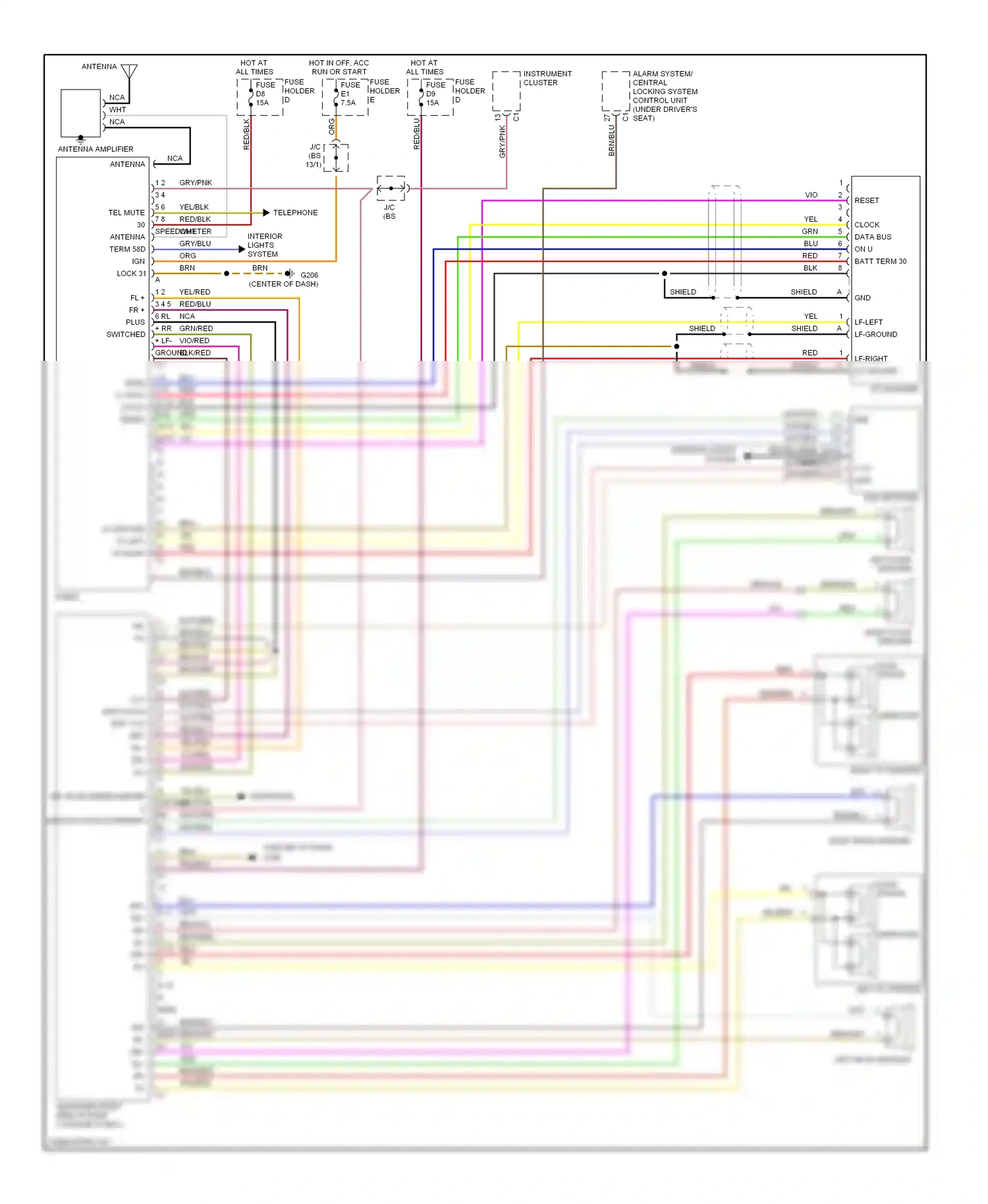 Porsche Boxster 986 (1996-2002) midrange wiring diagram  (1 of 1)
