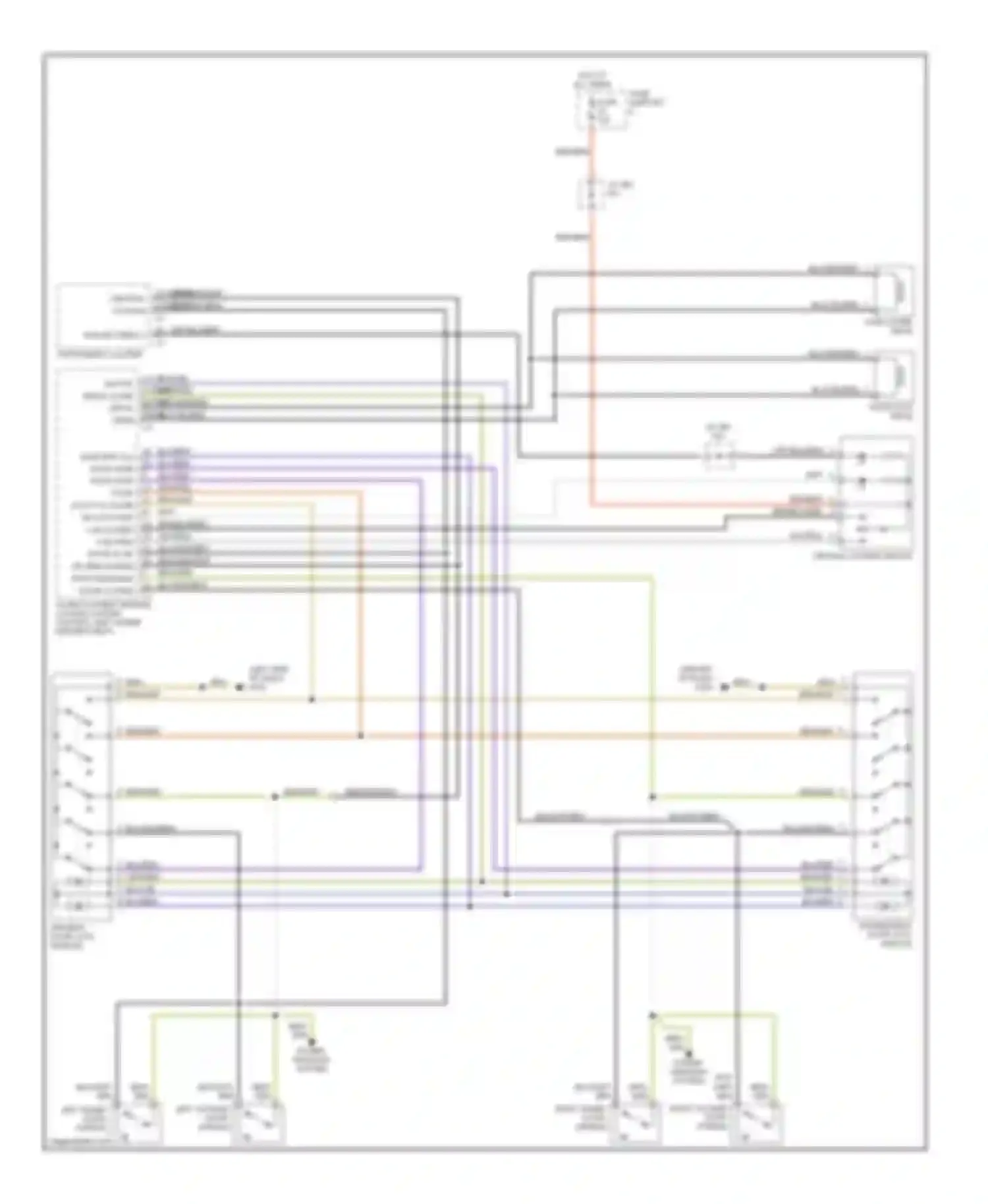 Wiring diagram passenger's door lock module for Porsche Boxster 986 (1996-2002) (2 of 2)