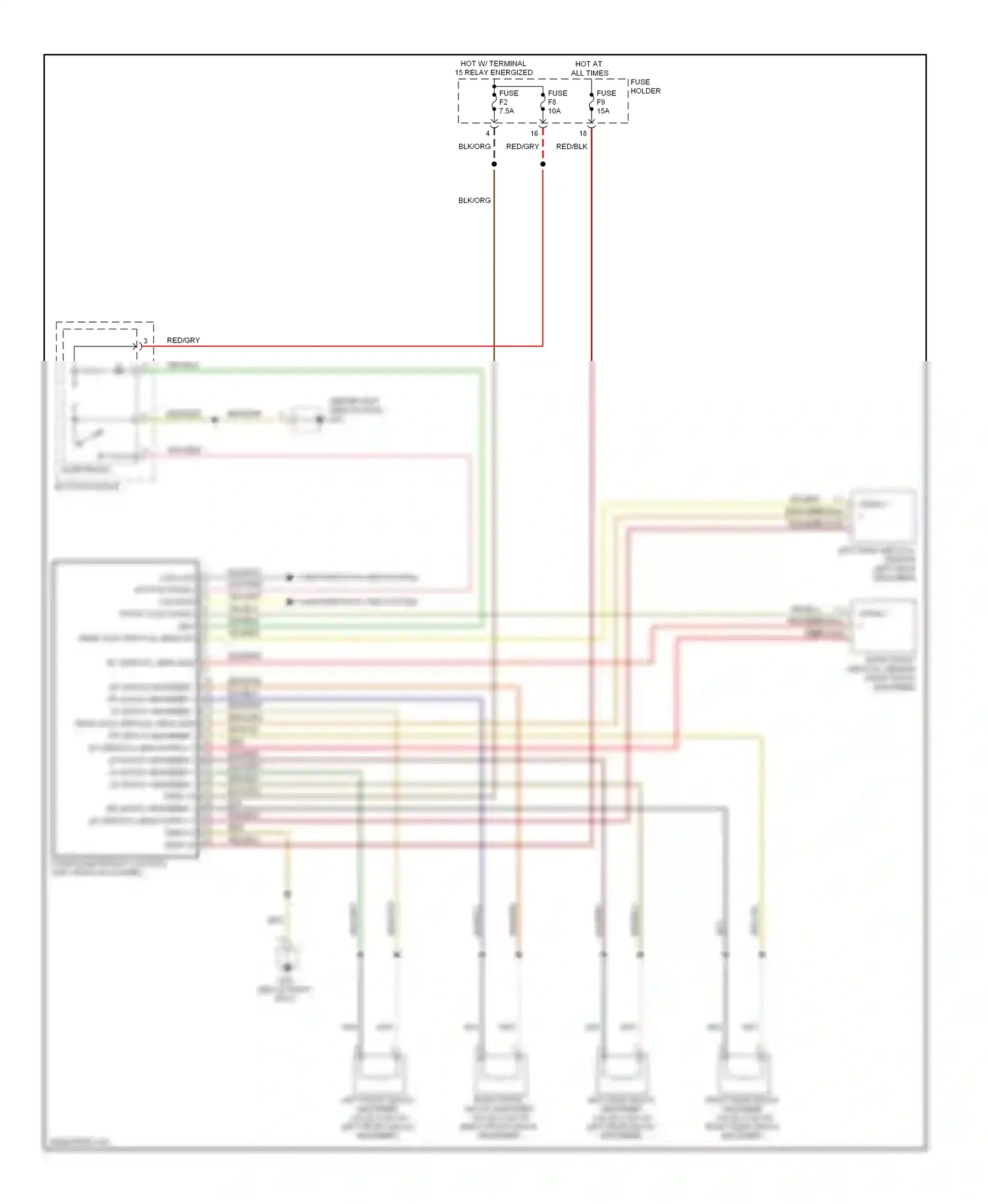 Porsche Boxster 987 facelift 2 (2009-2012) button module wiring diagram  (3 of 6)