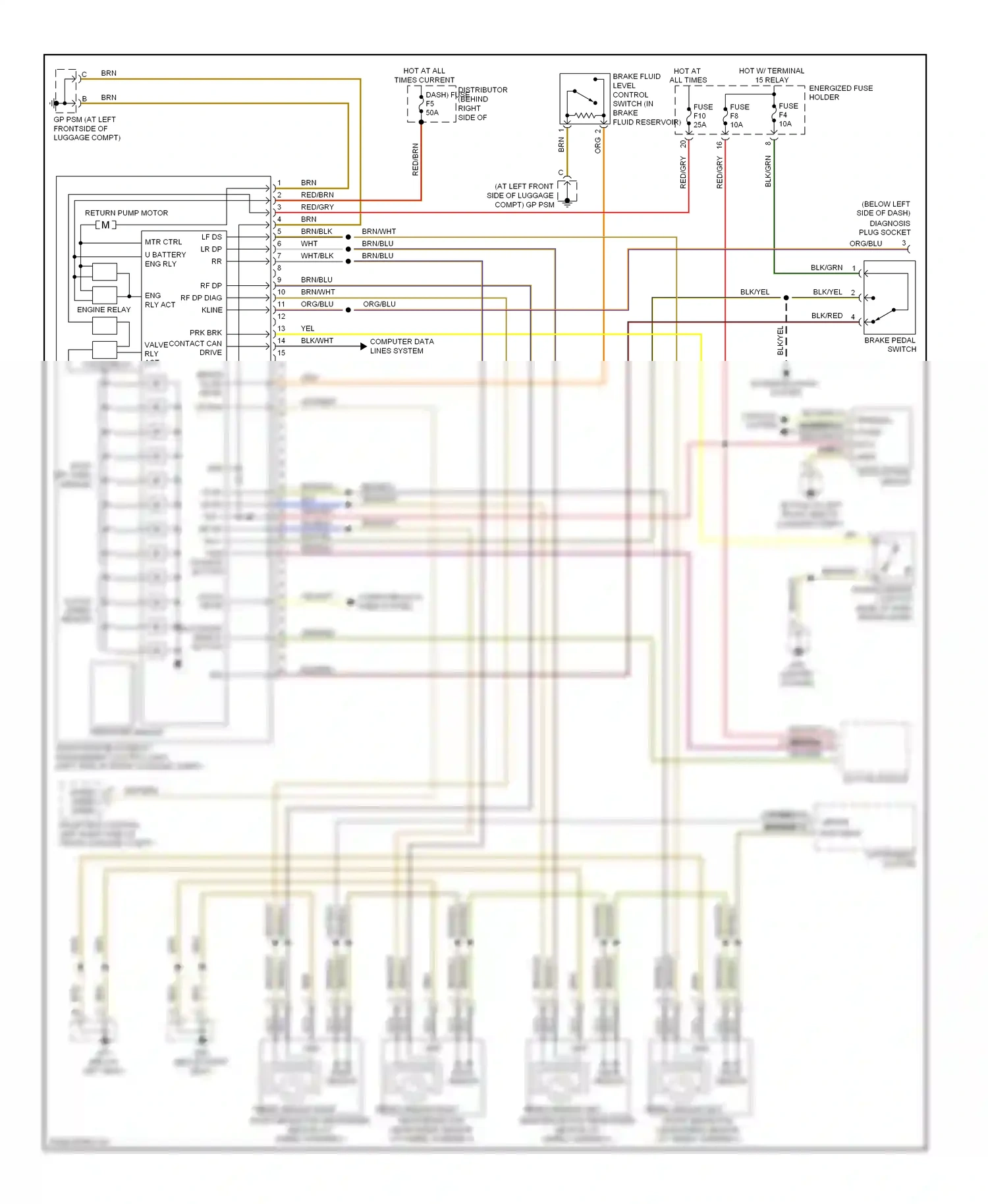 Porsche Boxster 987 facelift 2 (2009-2012) button module wiring diagram  (2 of 6)