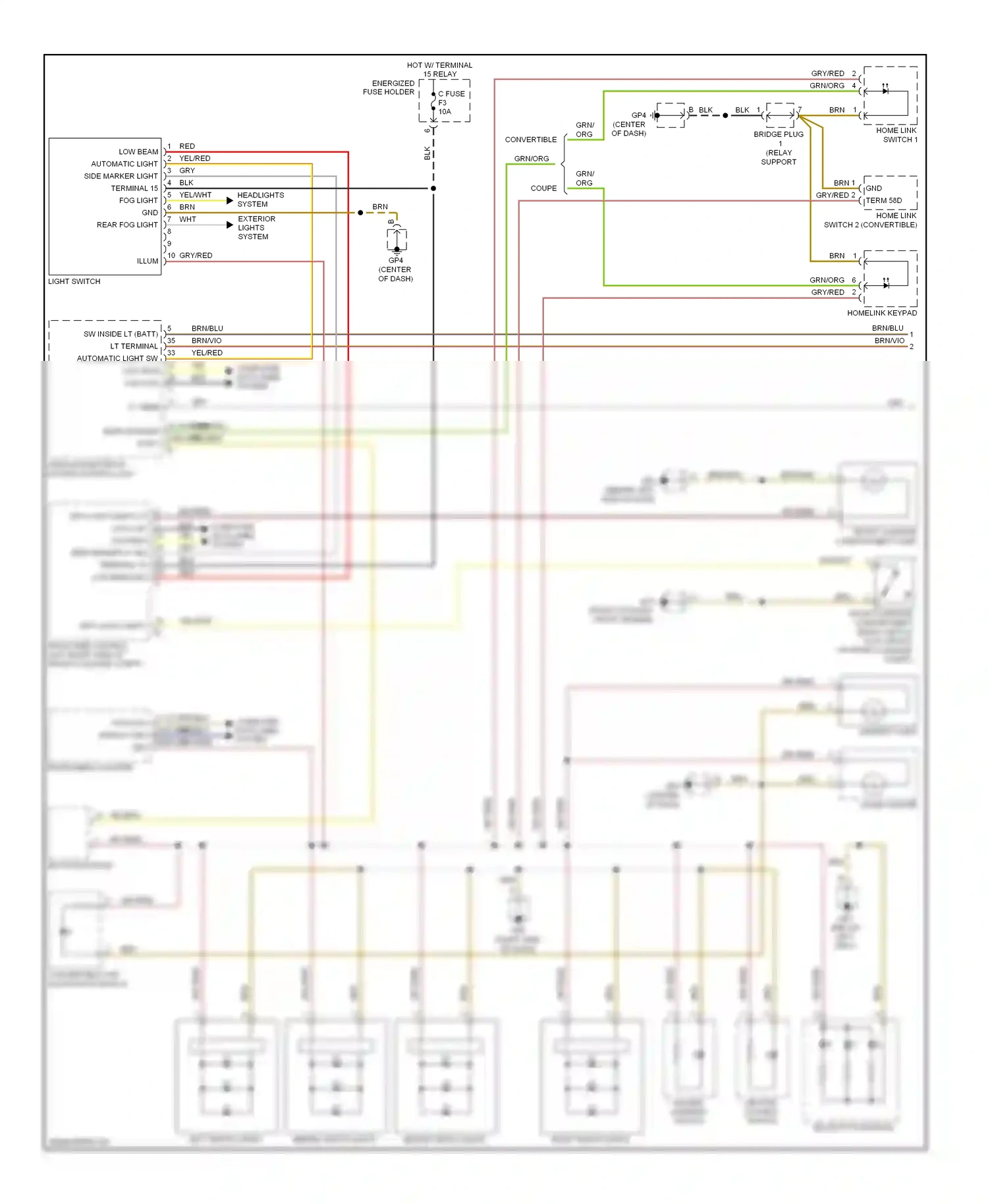 Porsche Boxster 987 facelift 2 (2009-2012) central locking switch wiring diagram  (1 of 2)