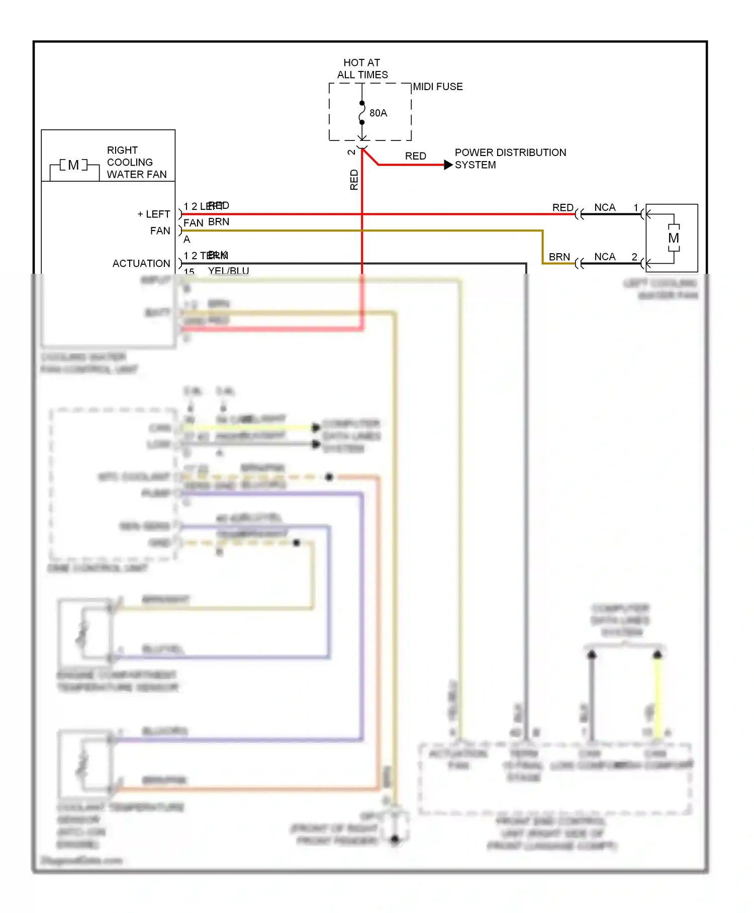 Porsche Boxster 987 facelift 2 (2009-2012) engine compartment temperature sensor wiring diagram  (2 of 3)