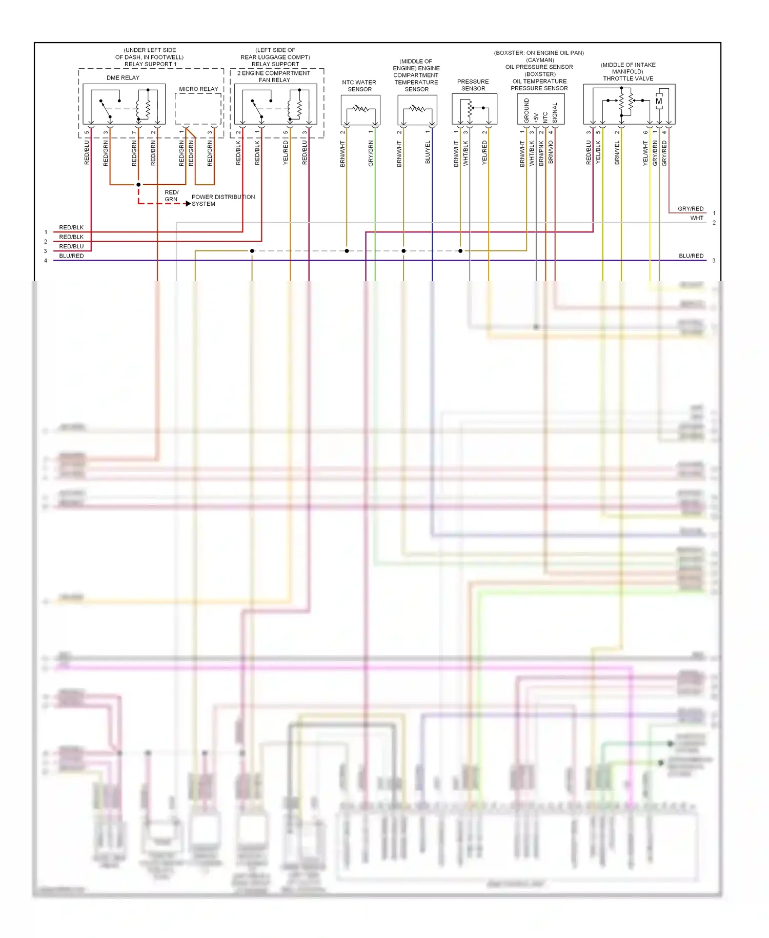 Porsche Boxster 987 facelift 2 (2009-2012) engine shield wiring diagram  (1 of 1)