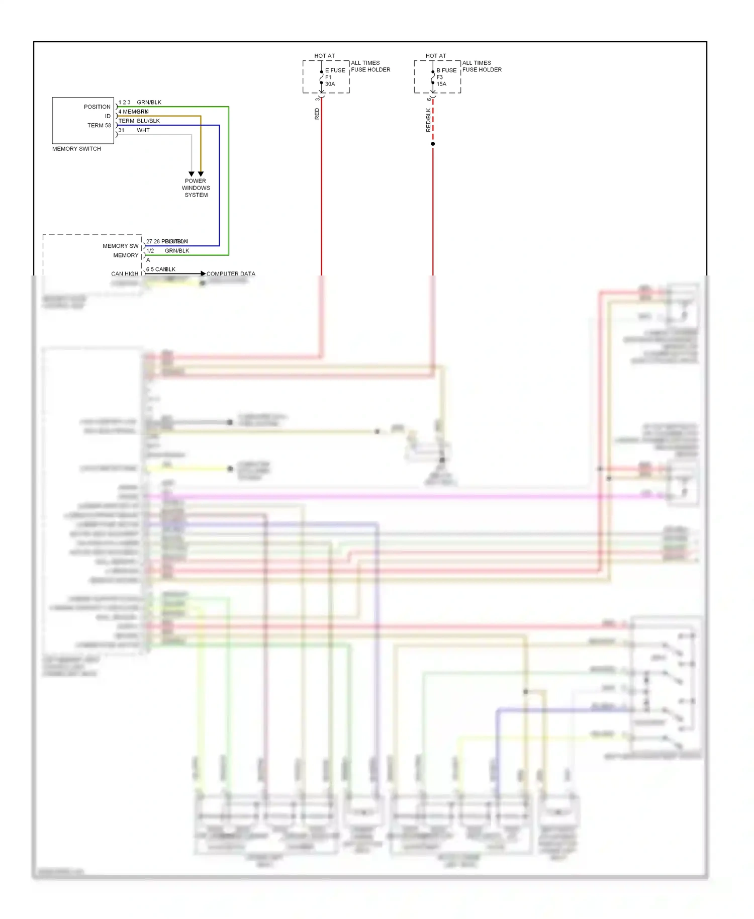 Porsche Boxster 987 facelift 2 (2009-2012) memory switch wiring diagram  (1 of 4)