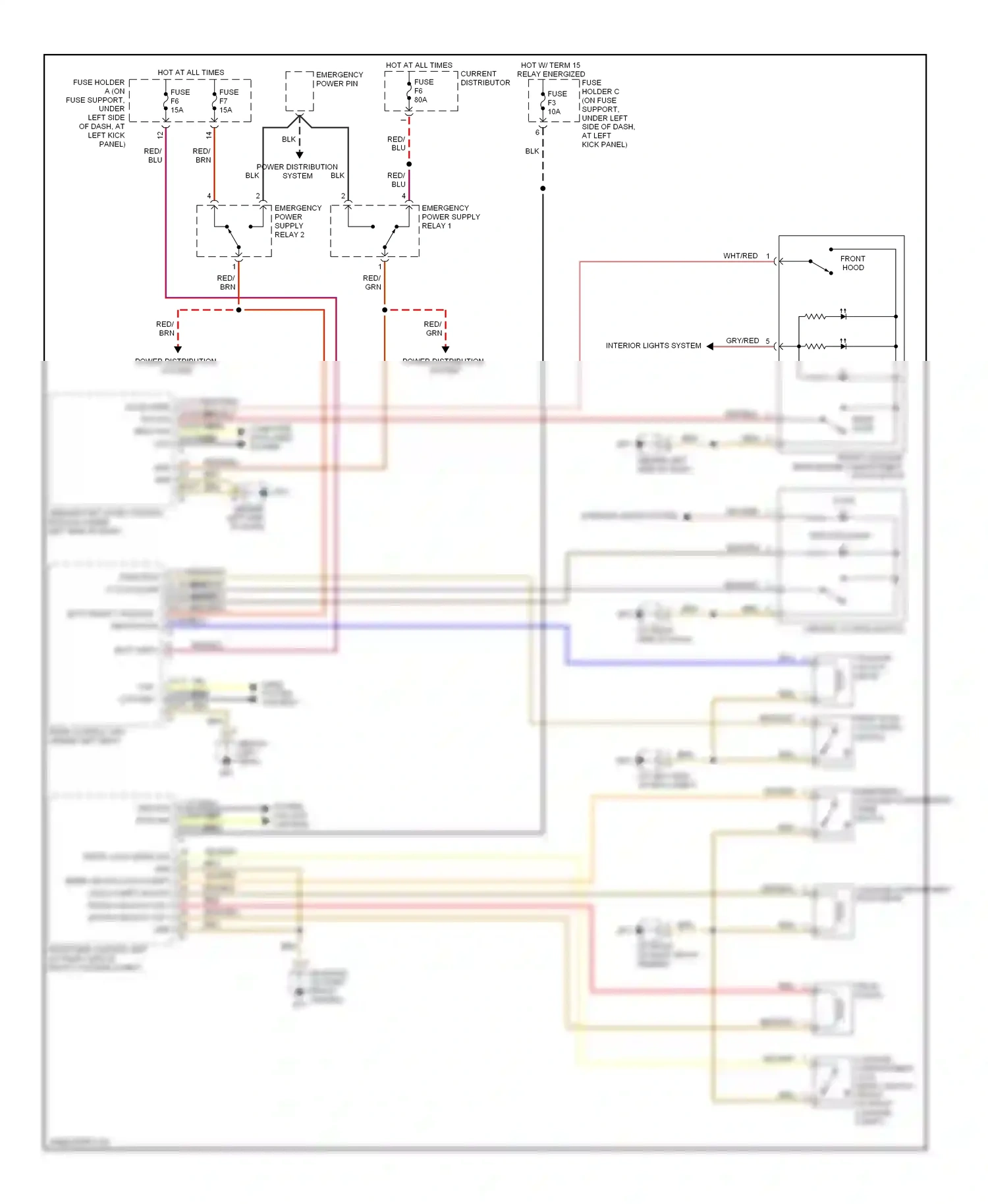 Porsche Boxster 987 facelift (2006-2009) function light wiring diagram  (2 of 2)