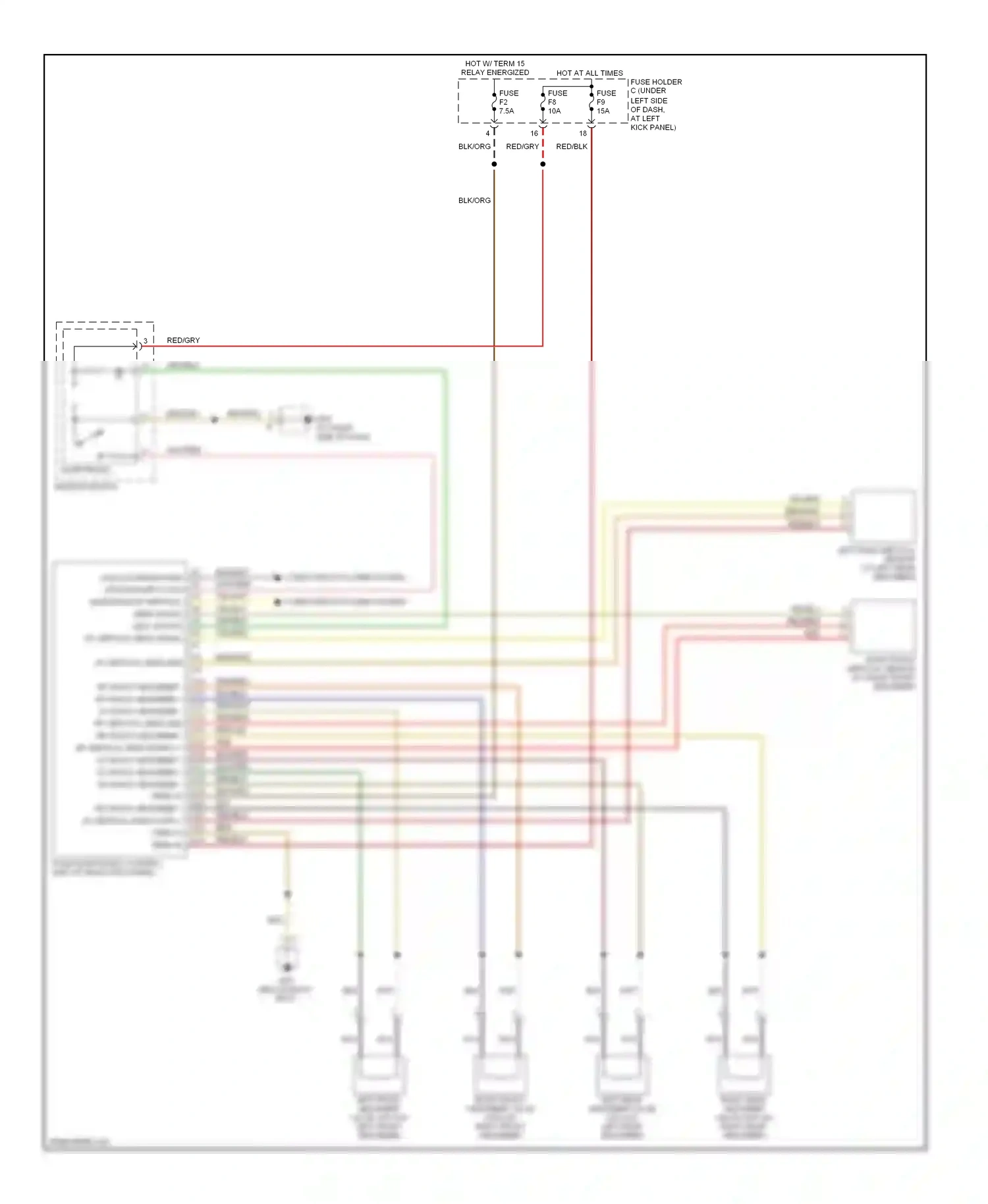 Porsche Boxster 987 facelift (2006-2009) module switch wiring diagram  (2 of 2)