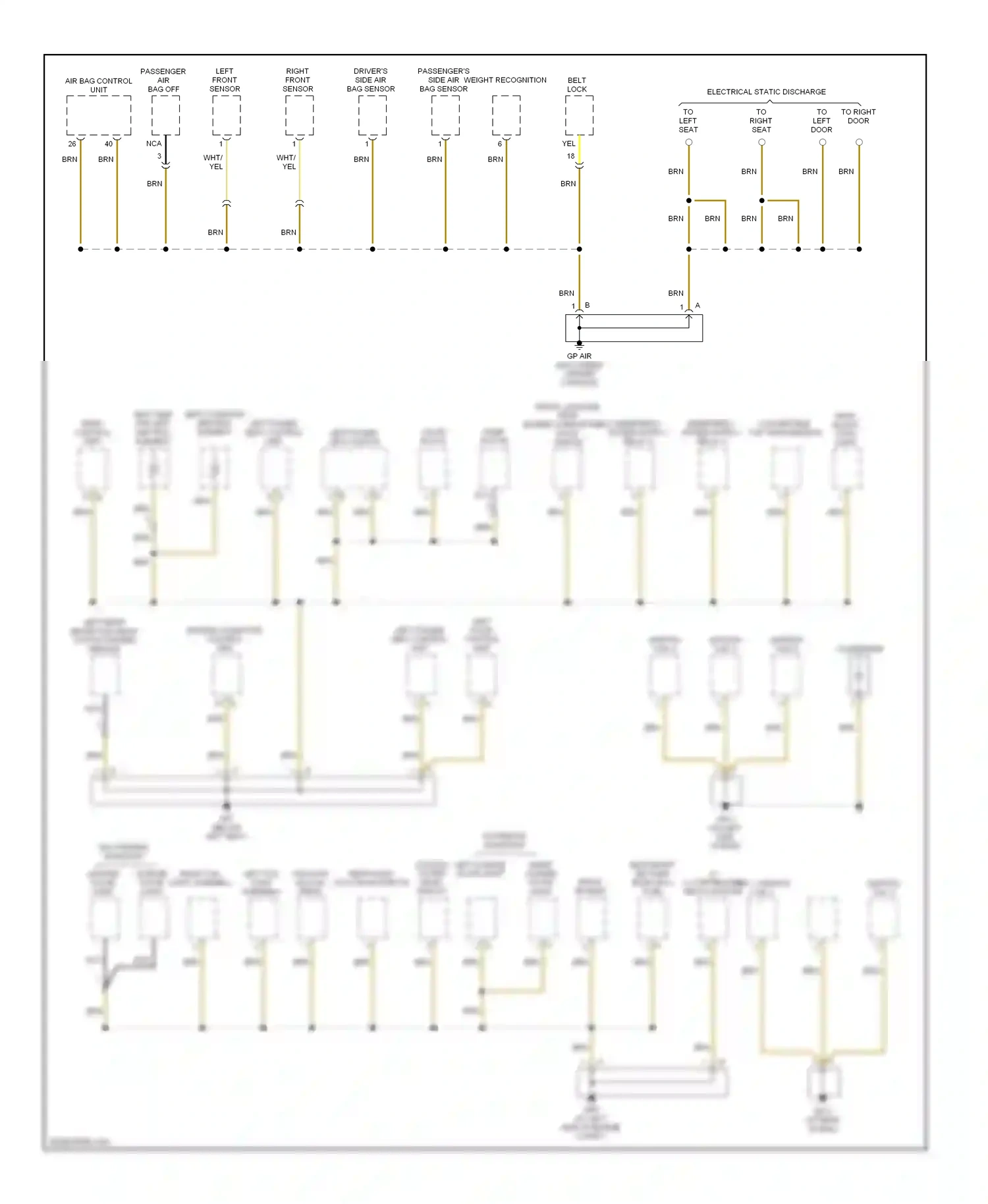 Porsche Boxster 987 (2004-2006) left front sensor wiring diagram  (1 of 1)