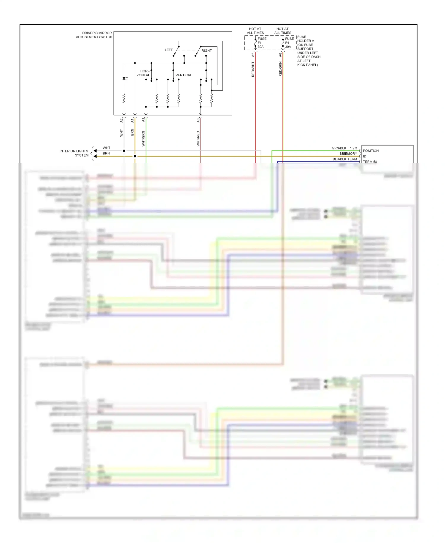 Porsche Boxster 987 (2004-2006) memory switch wiring diagram  (2 of 2)