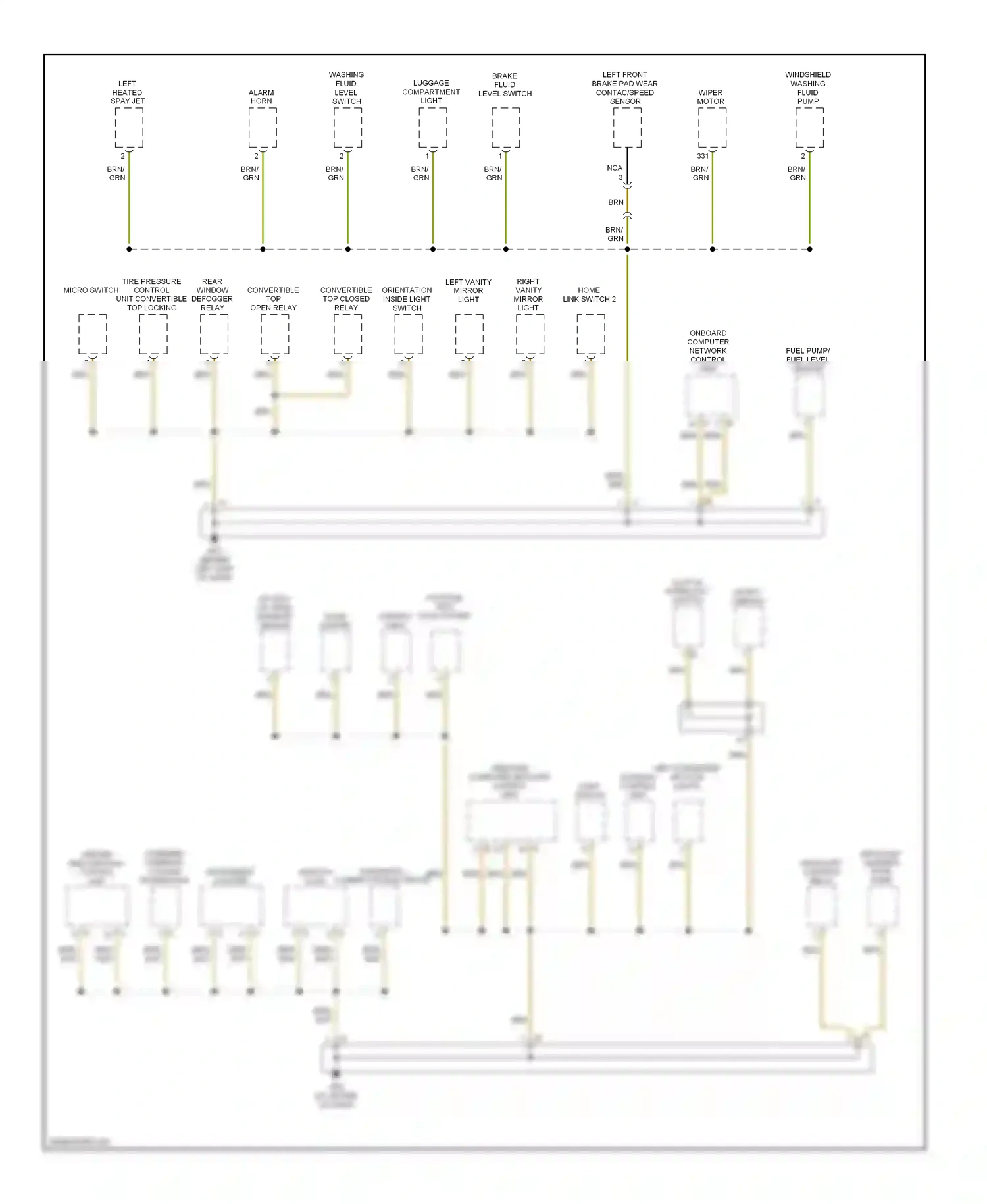 Porsche Boxster 987 (2004-2006) onboard computer network control unit wiring diagram  (1 of 3)