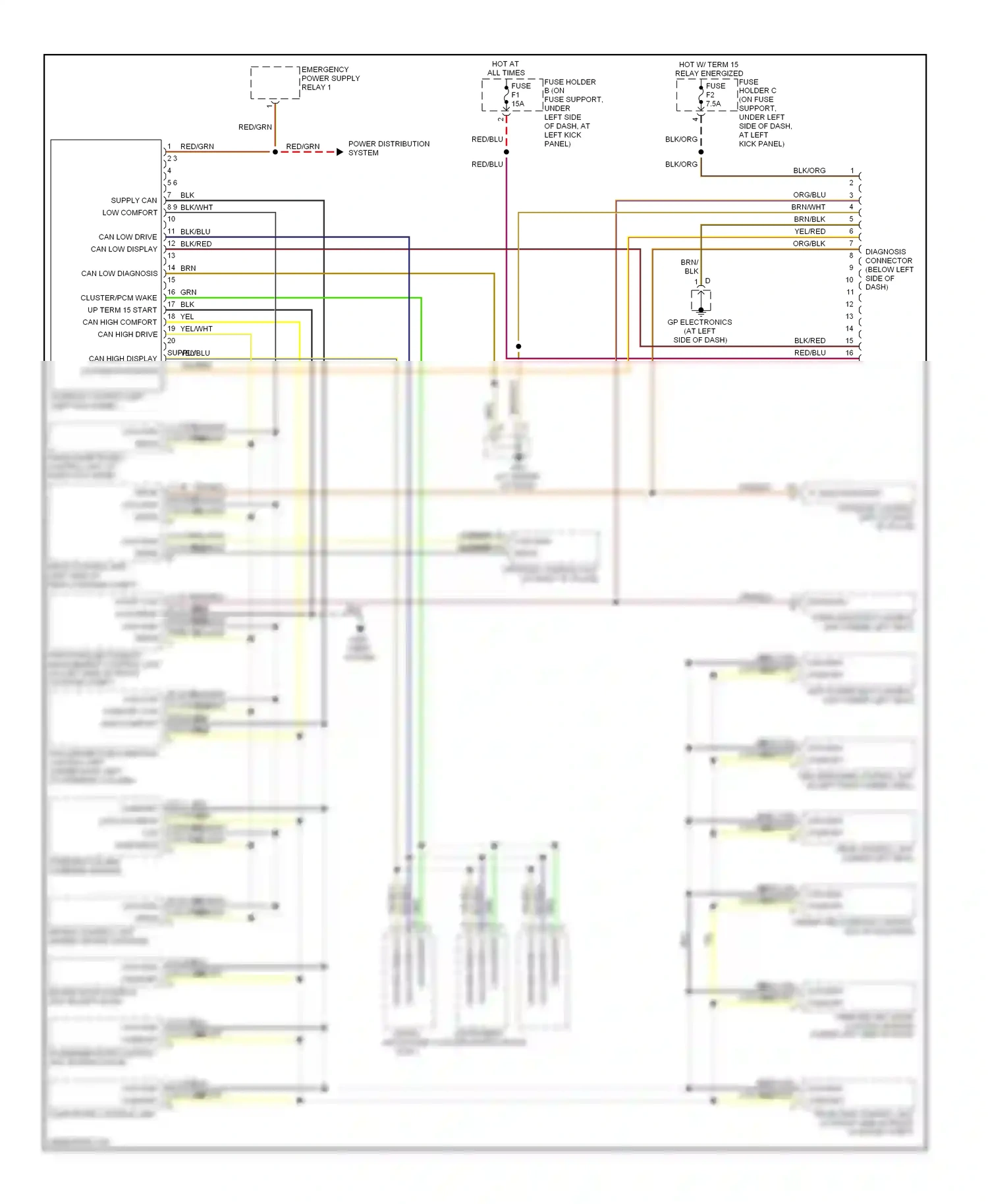 Porsche Boxster 987 (2004-2006) onboard net work control module wiring diagram  (1 of 1)