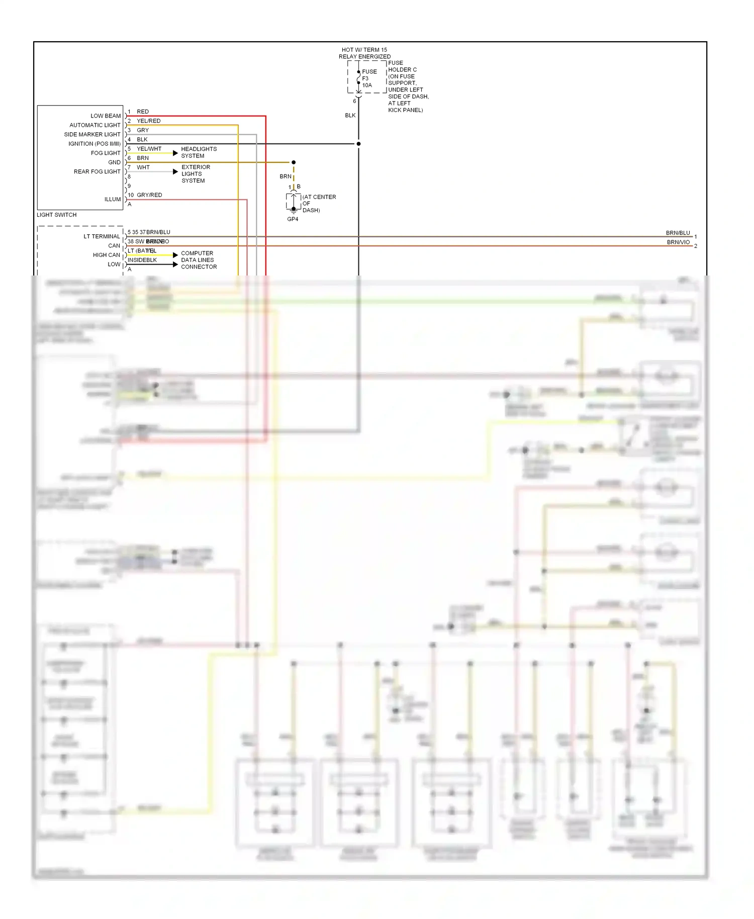 Porsche Boxster 987 (2004-2006) switch module wiring diagram  (2 of 2)