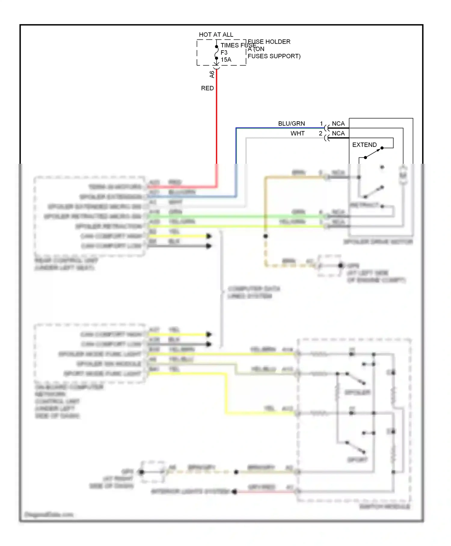 Porsche Boxster 987 (2004-2006) switch module wiring diagram  (1 of 2)