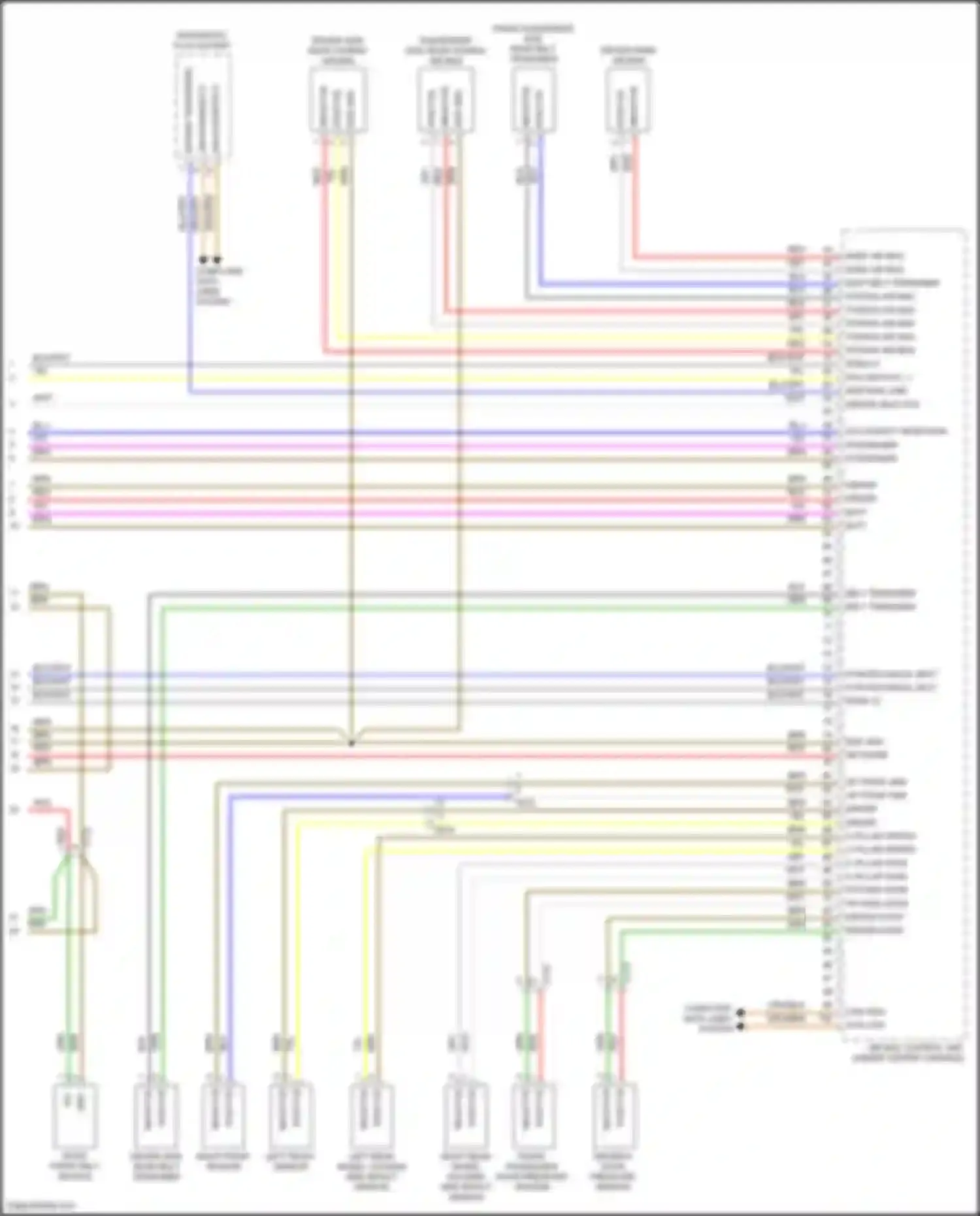 Wiring diagram front passenger side rear belt tensioner for Porsche Cayenne GTS II (2010-2014) (1 of 1)