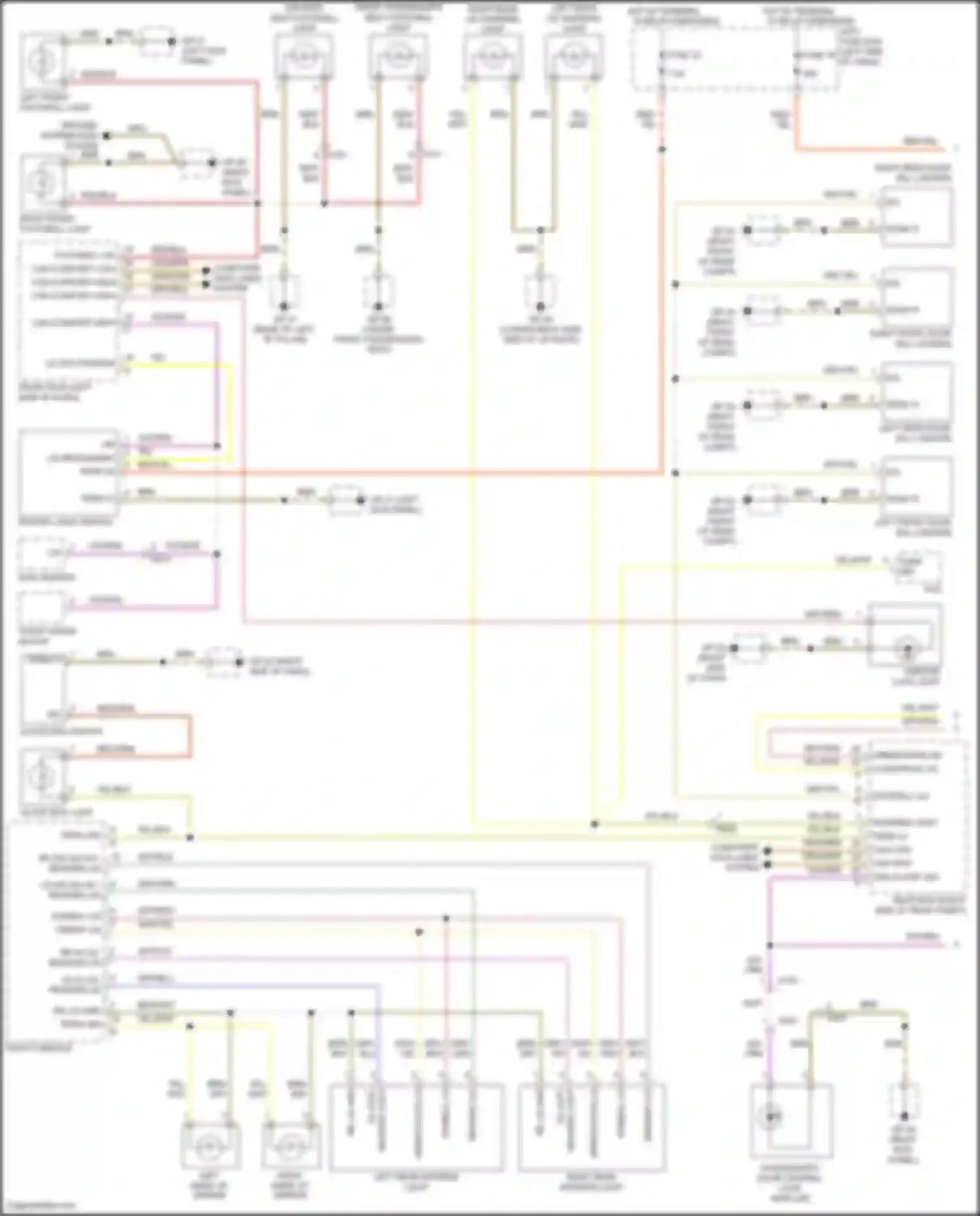 Wiring diagram front passenger's seat footwell light for Porsche Cayenne GTS II (2010-2014) (2 of 2)