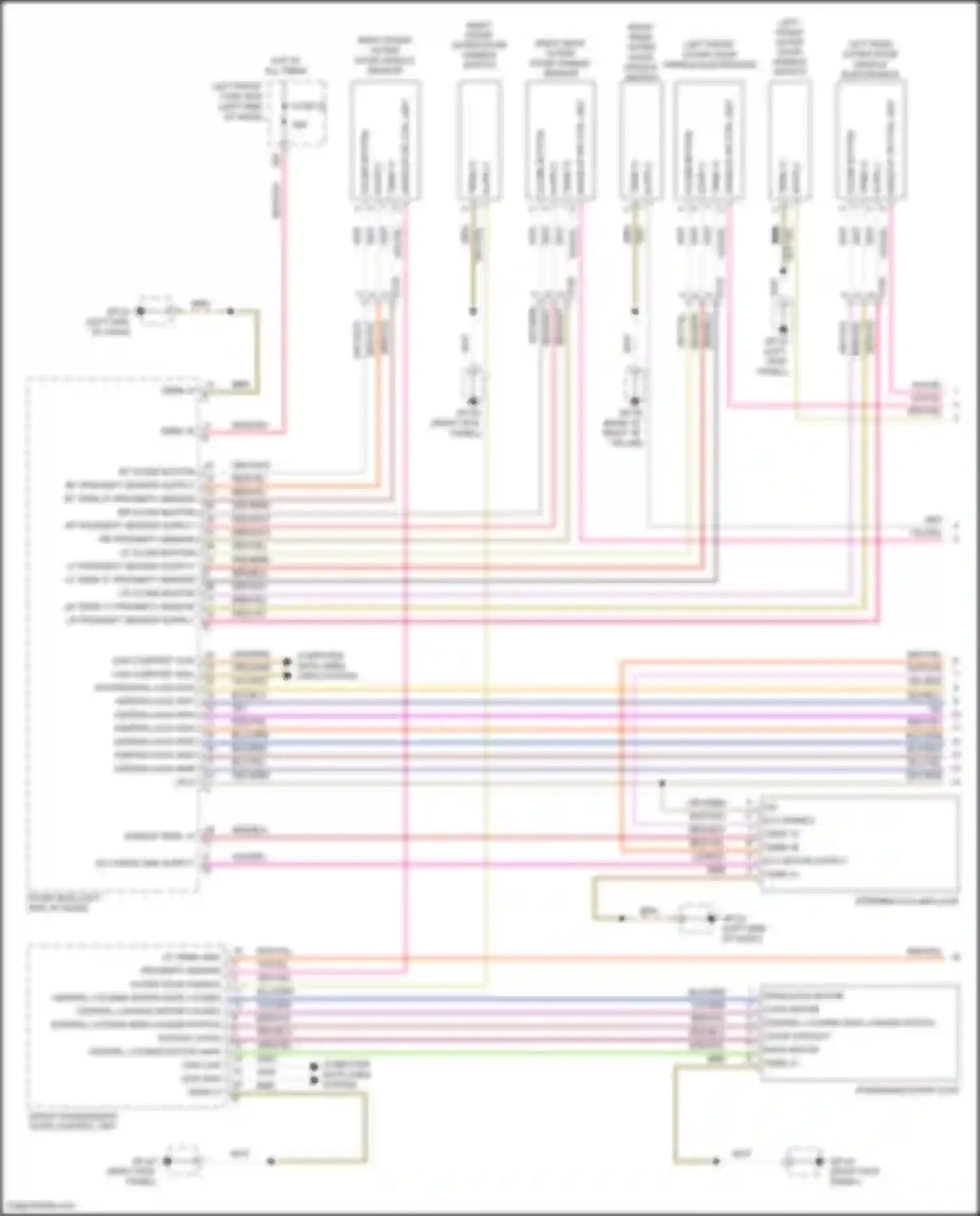 Wiring diagram right rear outer door handle switch for Porsche Cayenne GTS II (2010-2014)