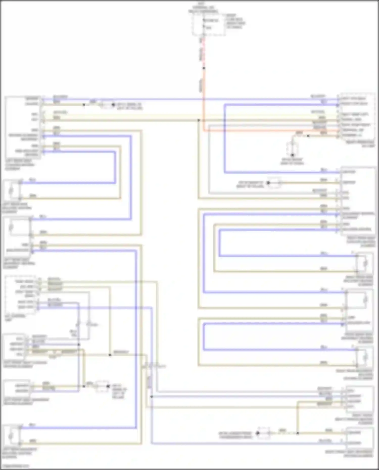 Wiring diagram left front seat cushion heating element for Porsche Cayenne GTS II (2010-2014)