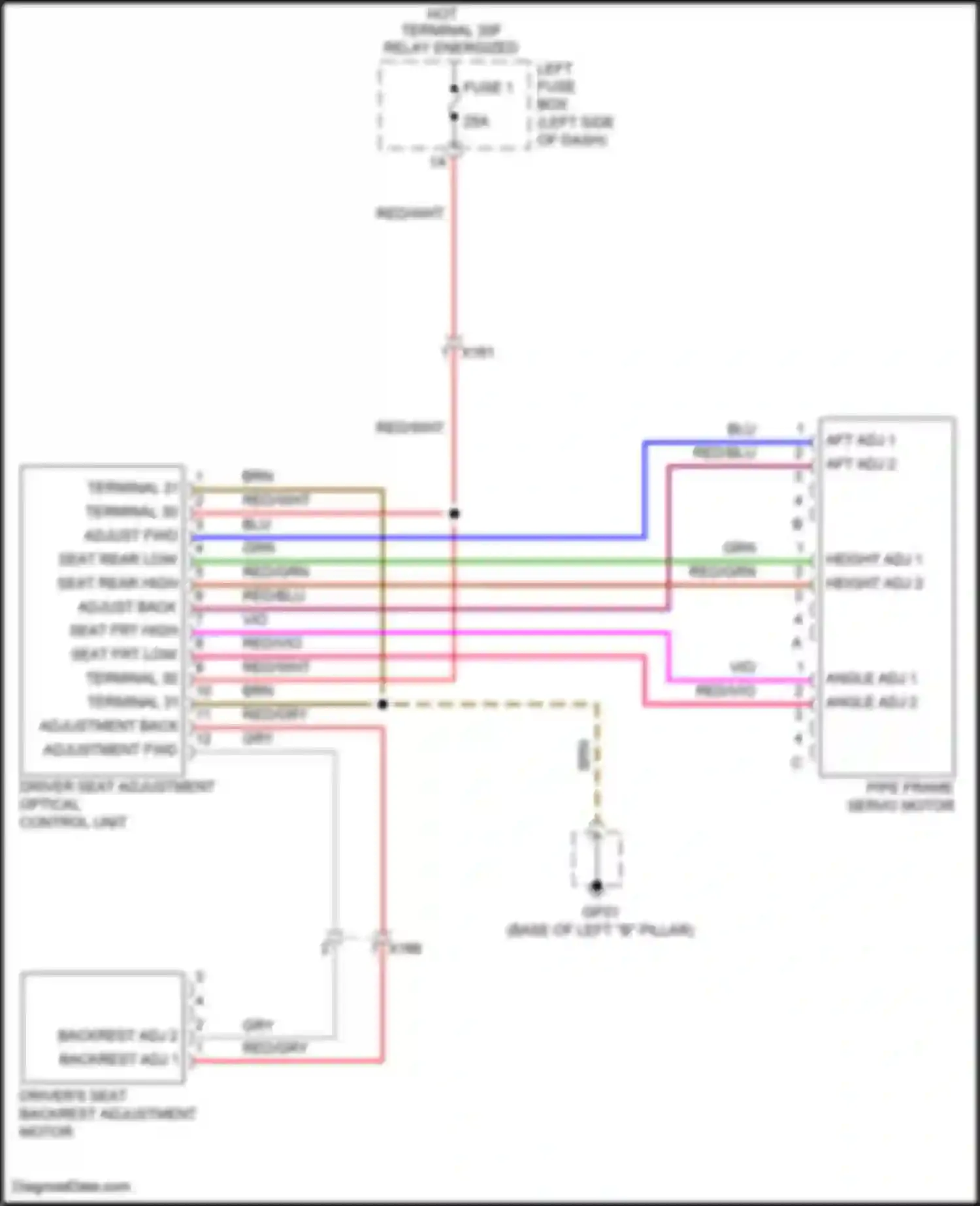Wiring diagram seat frt high for Porsche Cayenne GTS II (2010-2014) (1 of 2)