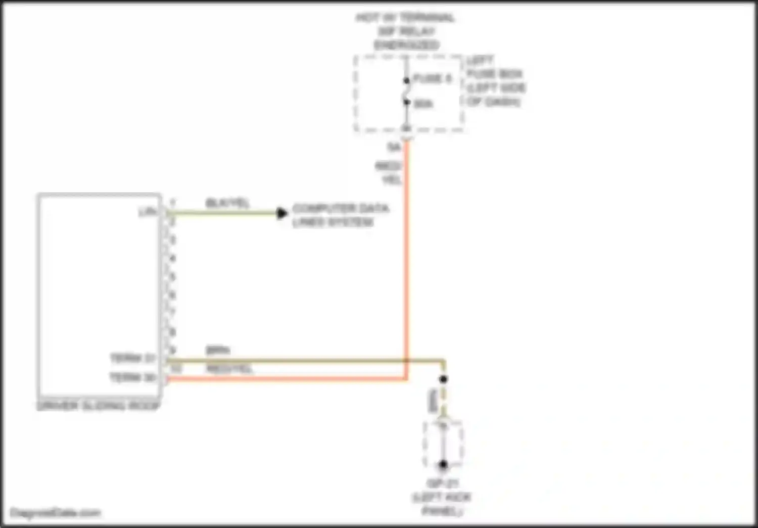 Wiring diagram hot w/ terminal for Porsche Cayenne GTS II (2010-2014)