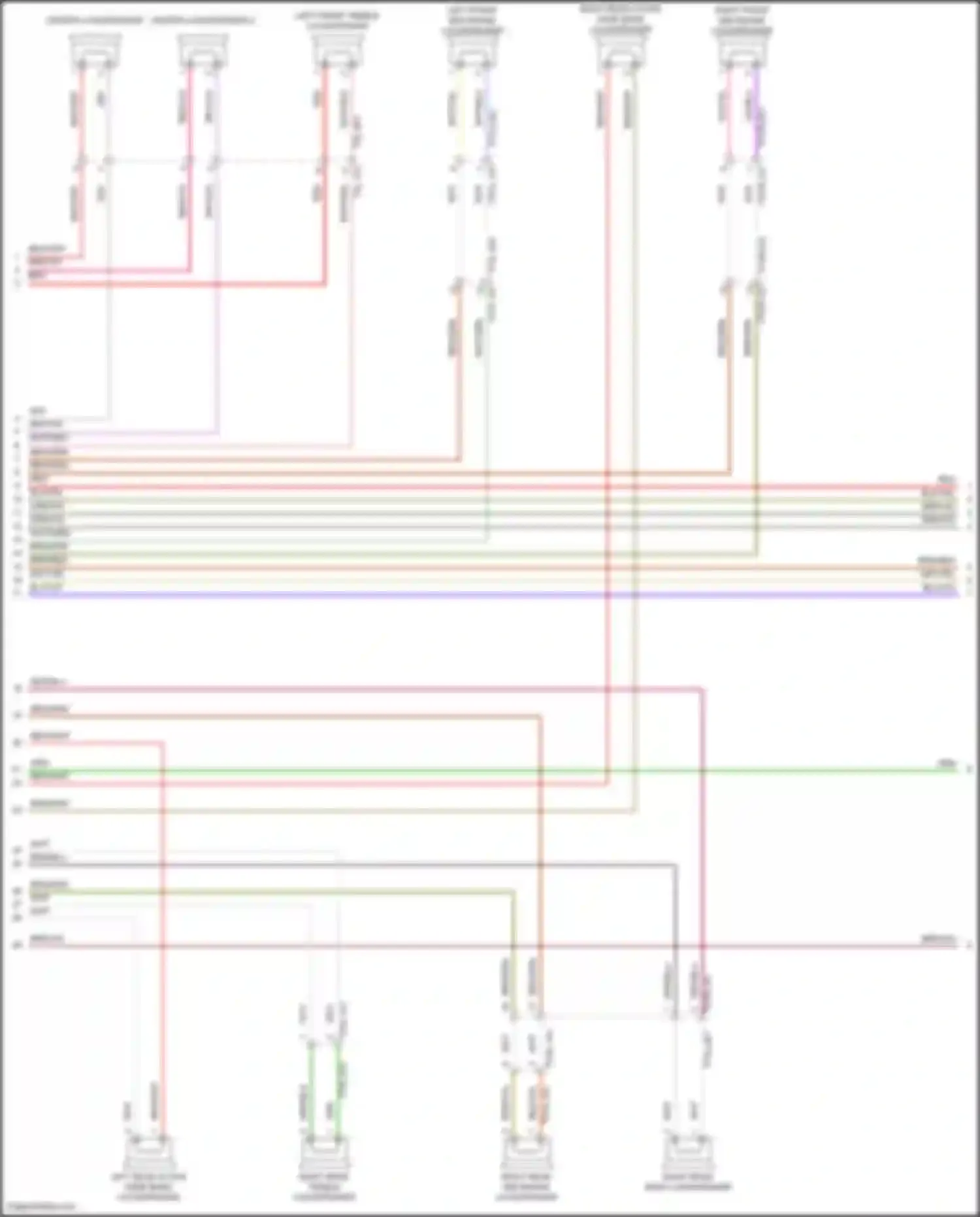 Wiring diagram left rear active wide band loudspeaker for Porsche Cayenne GTS III (2017-2023) (1 of 2)