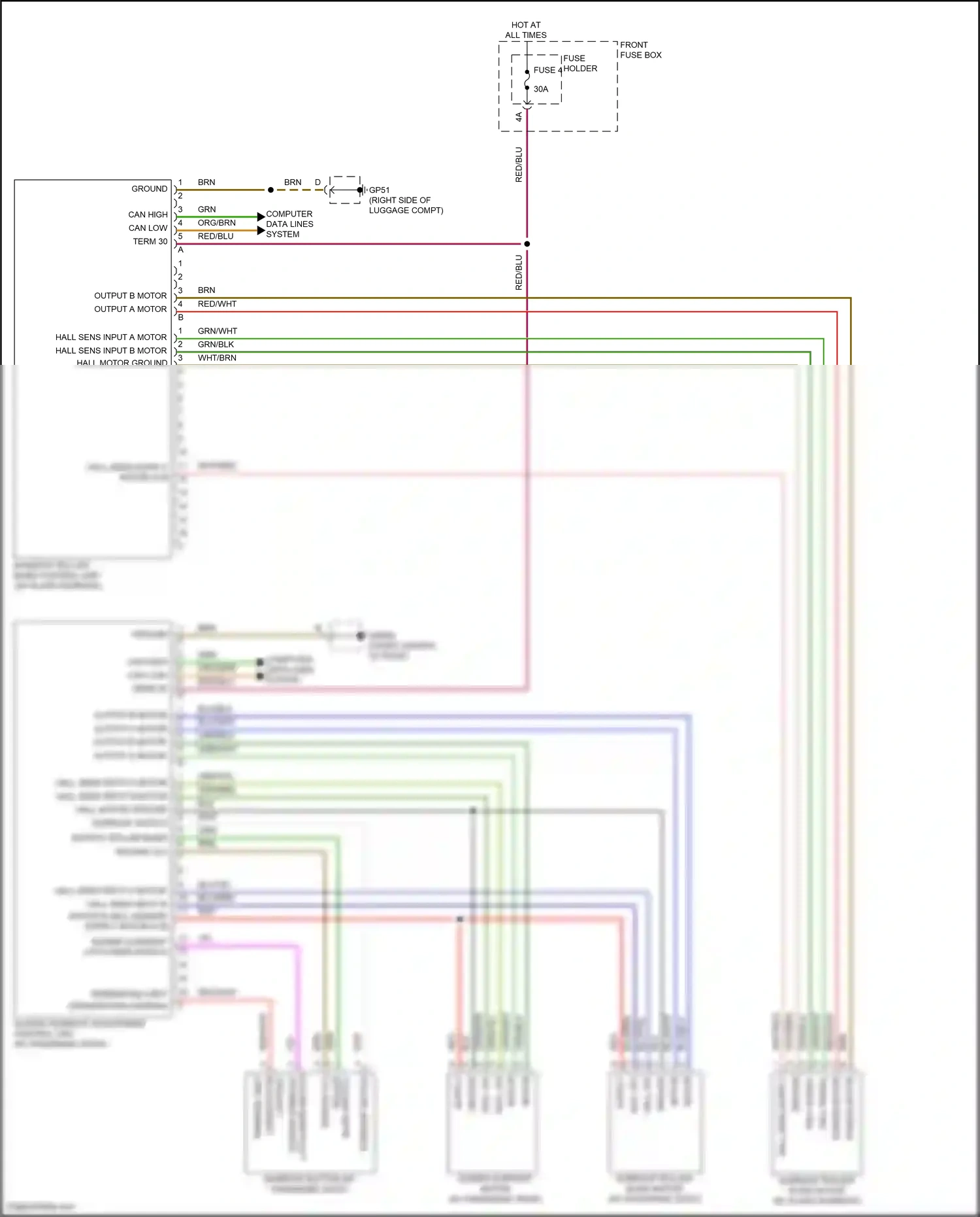 Porsche Cayenne S III facelift (2023-2024) blind switch, roller wiring diagram  (1 of 1)