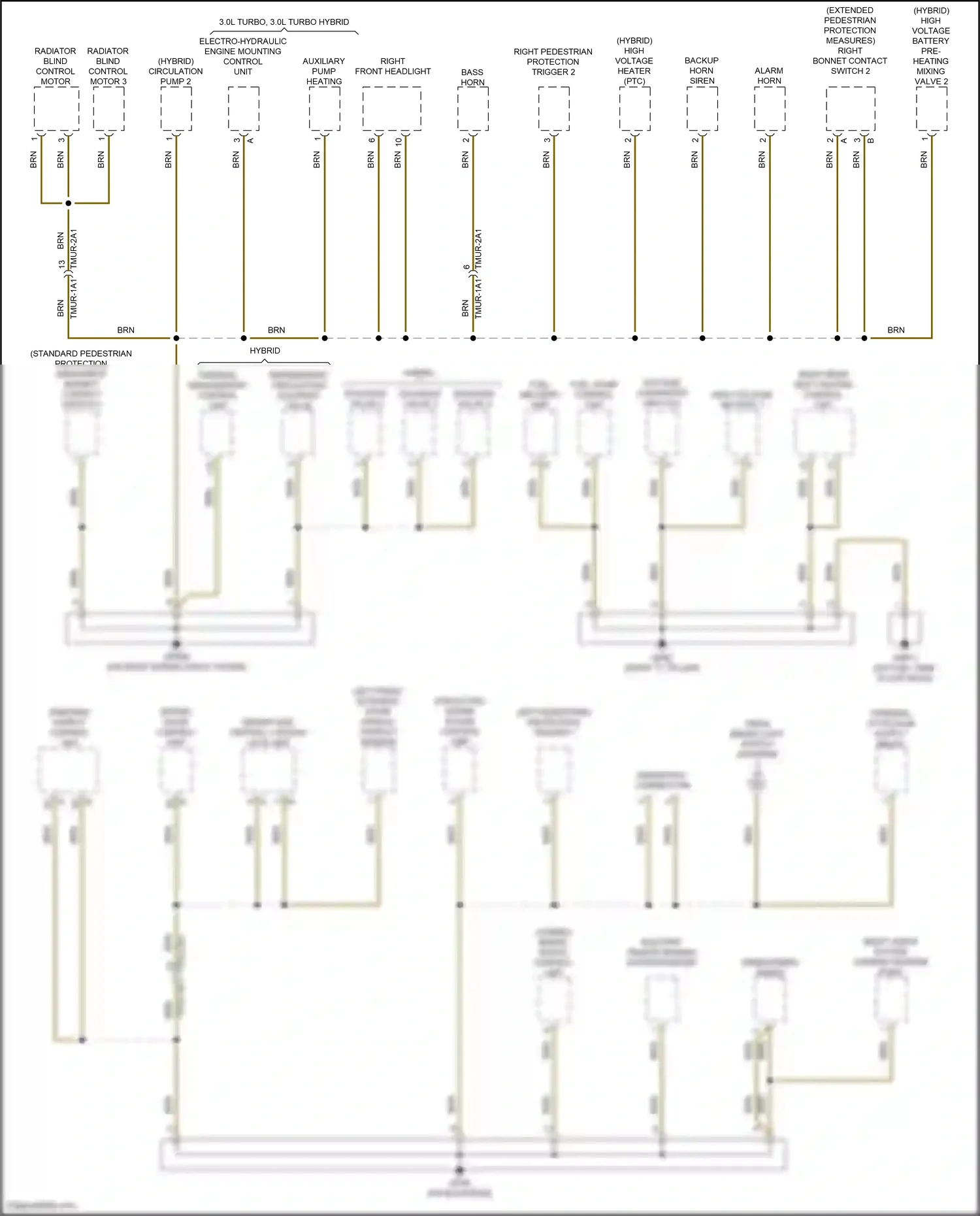 Porsche Cayenne S III facelift (2023-2024) driver side central locking lock unit wiring diagram  (2 of 3)