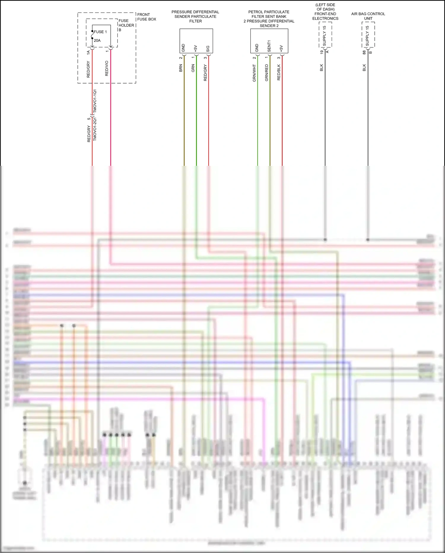 Porsche Cayenne S III facelift (2023-2024) front-end electronics wiring diagram  (16 of 18)
