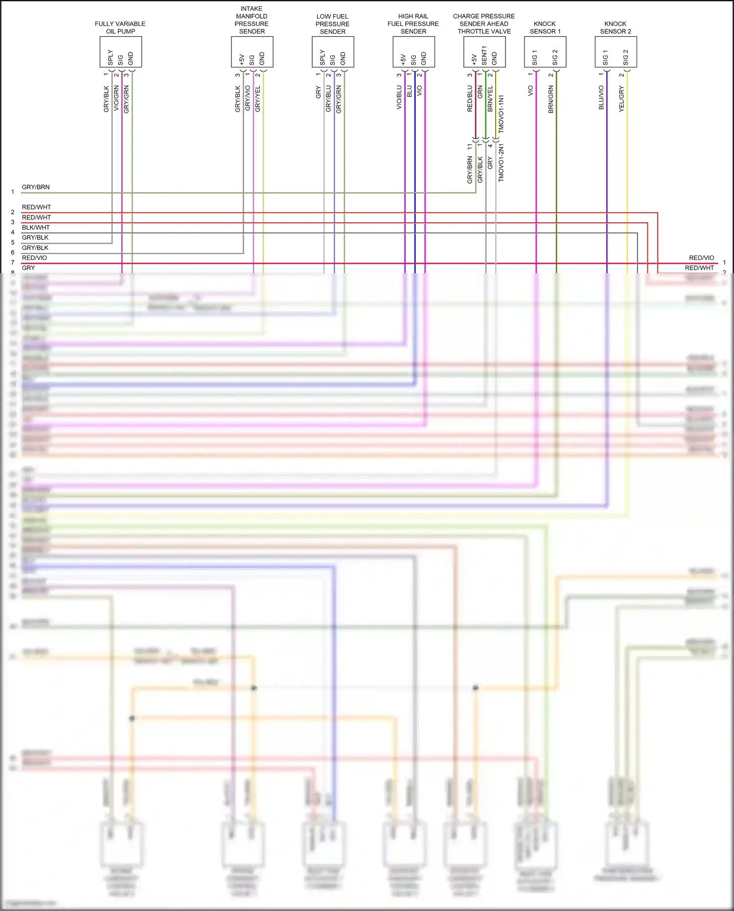 Porsche Cayenne S III facelift (2023-2024) knock sensor #2 wiring diagram  (2 of 8)