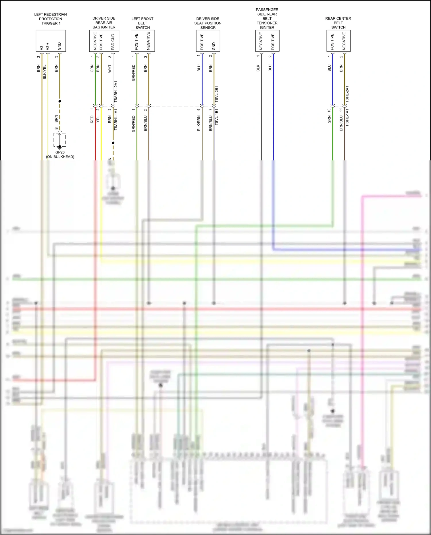 Porsche Cayenne S III facelift (2023-2024) left front belt switch wiring diagram  (1 of 1)