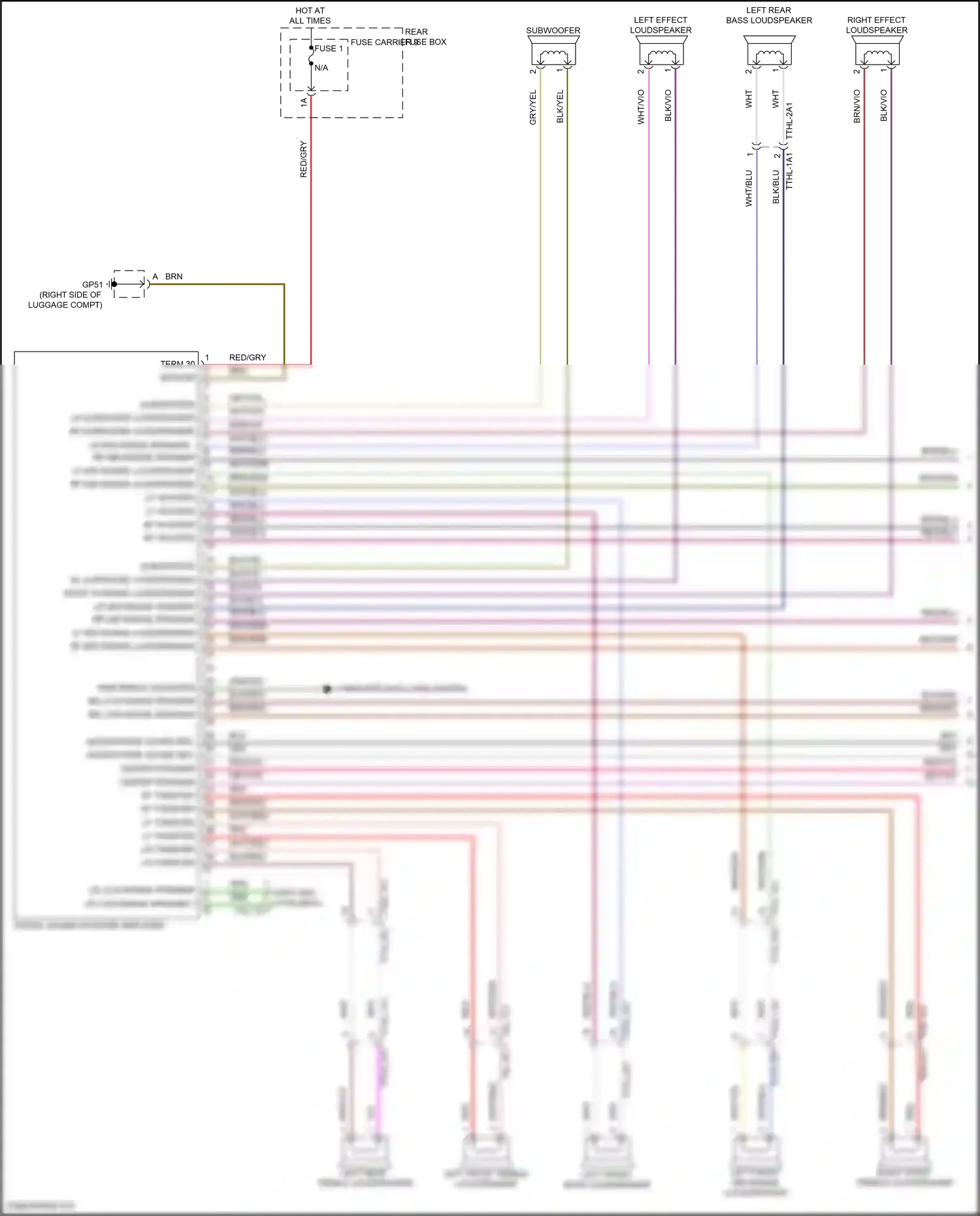 Porsche Cayenne S III facelift (2023-2024) left front mid-range loudspeaker wiring diagram  (1 of 4)